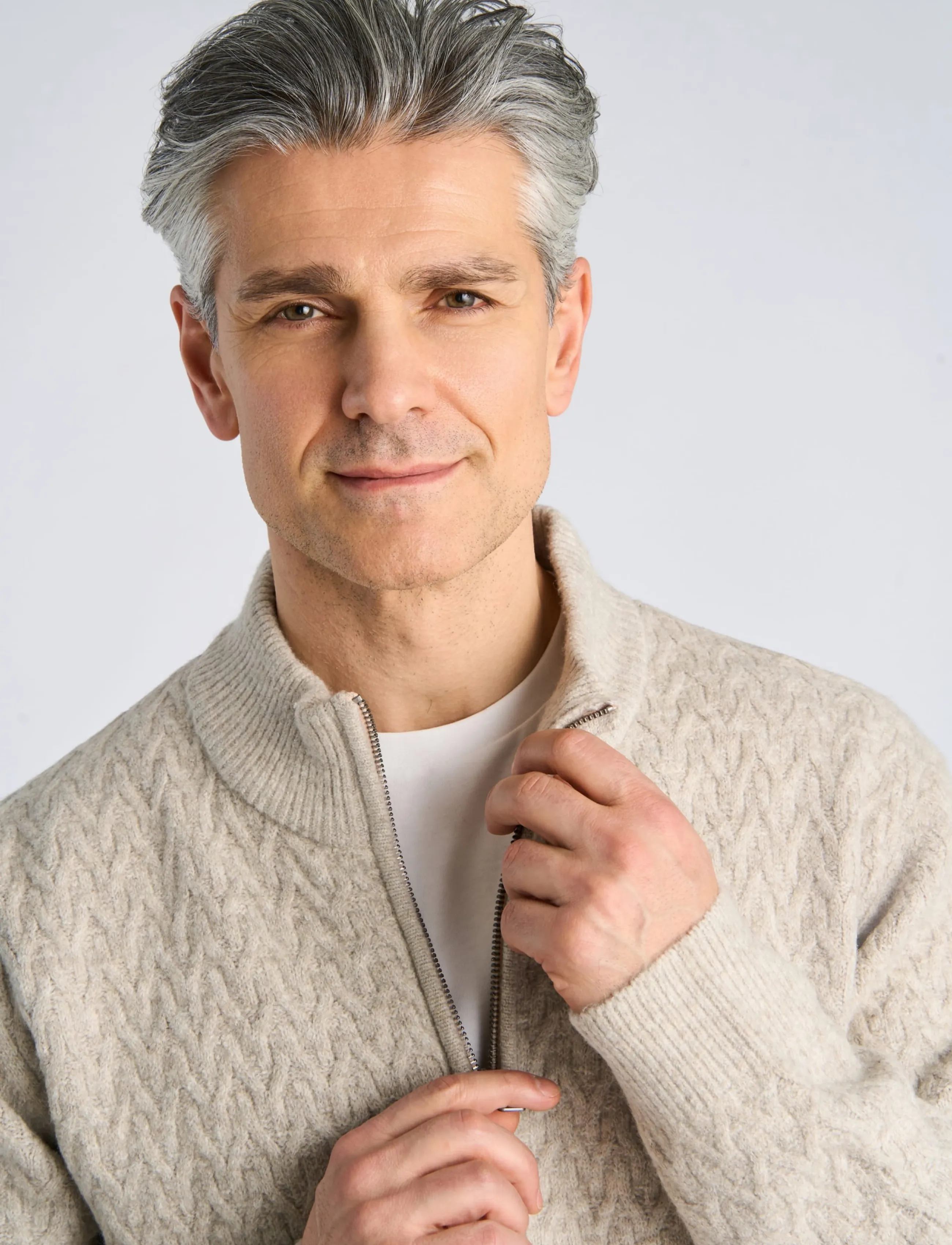 Bison - Structure cardigan knit - strickjacken - sand mel - 5