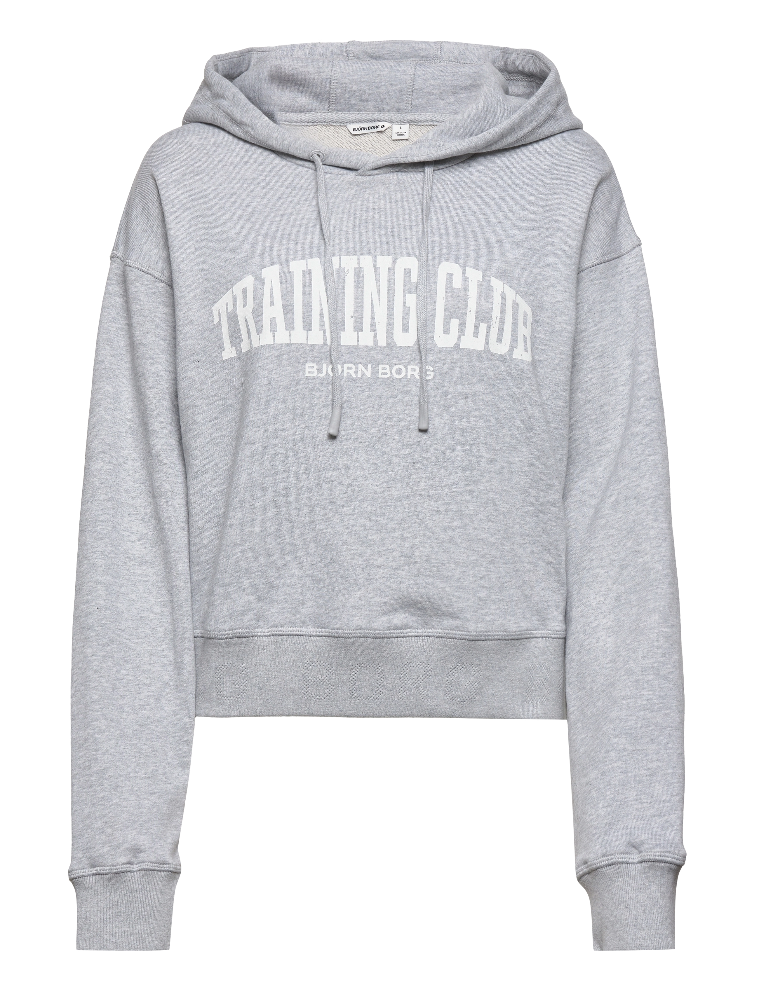 Björn Borg - STHLM CROP HOODIE - light grey melange - 1