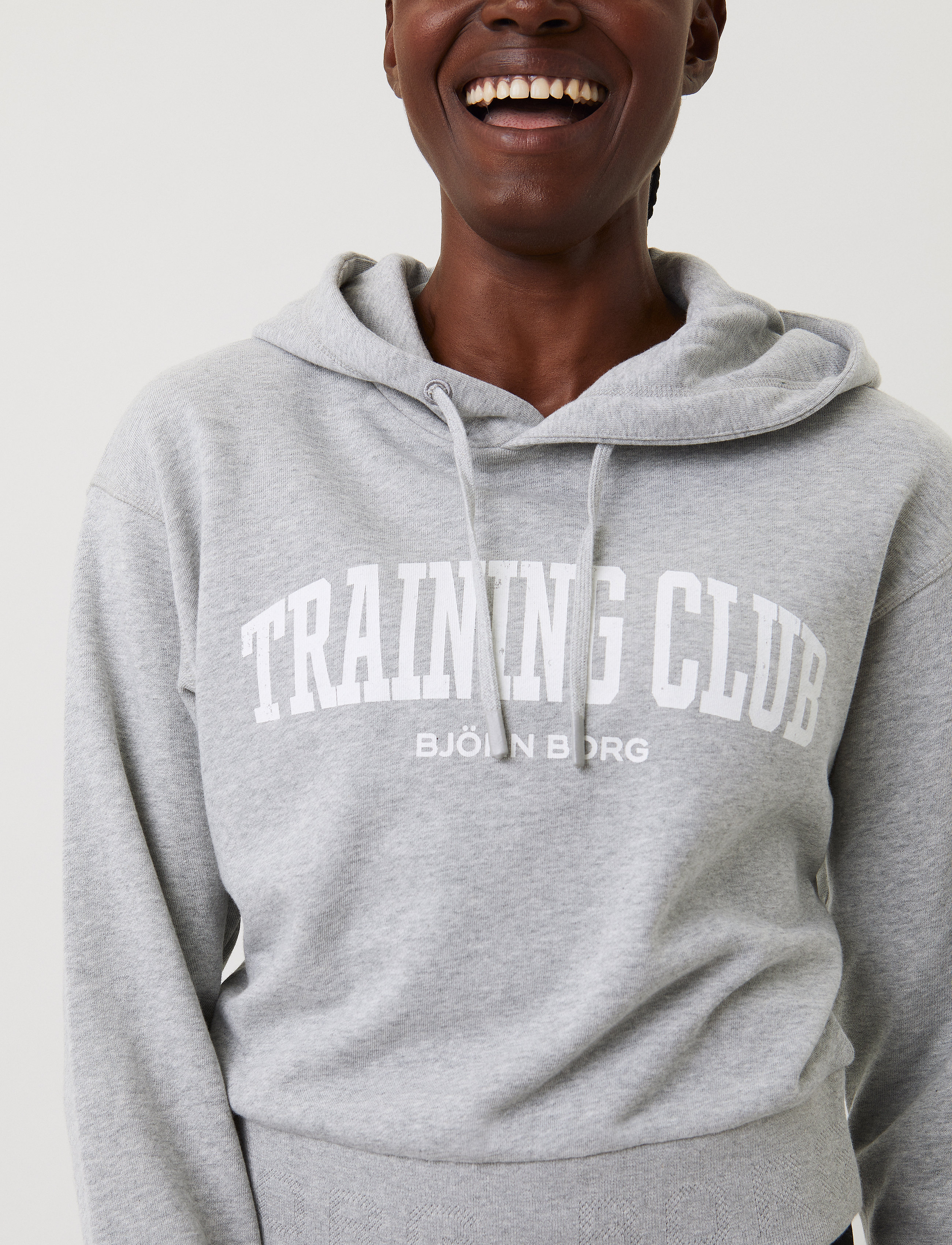 Björn Borg - STHLM CROP HOODIE - light grey melange - 5