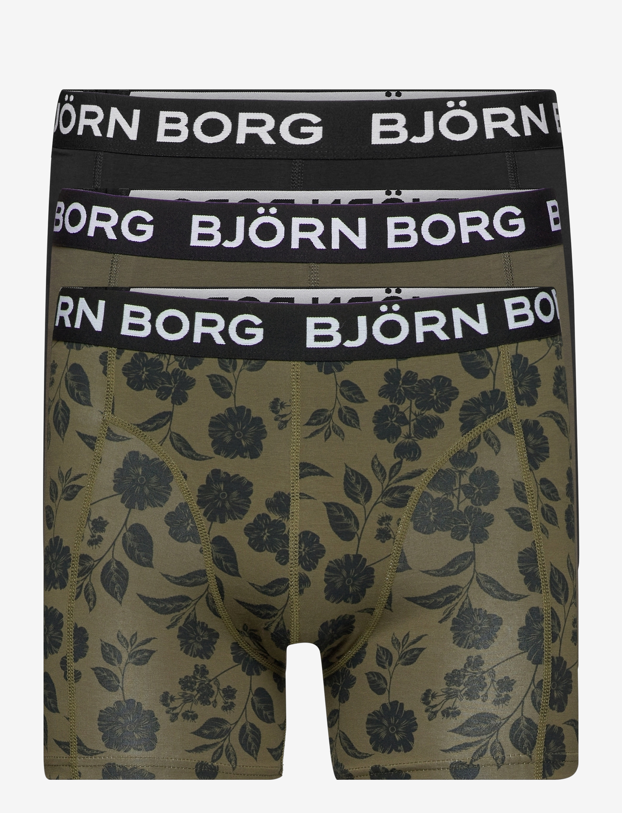 Björn Borg COTTON STRETCH BOXER 3p - Kläder - CAMO / green