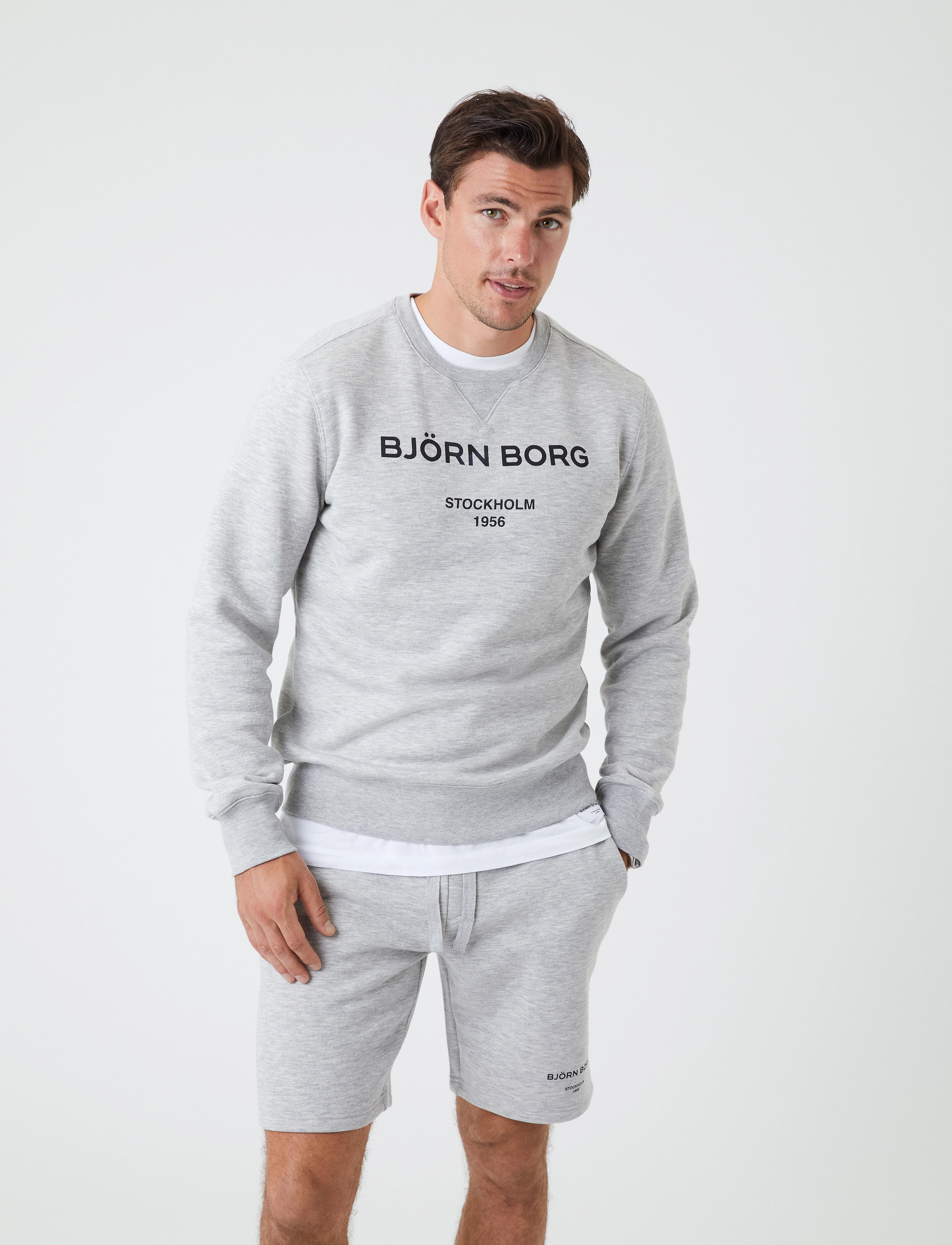 Björn Borg - BORG LOGO CREW - light grey melange - 2
