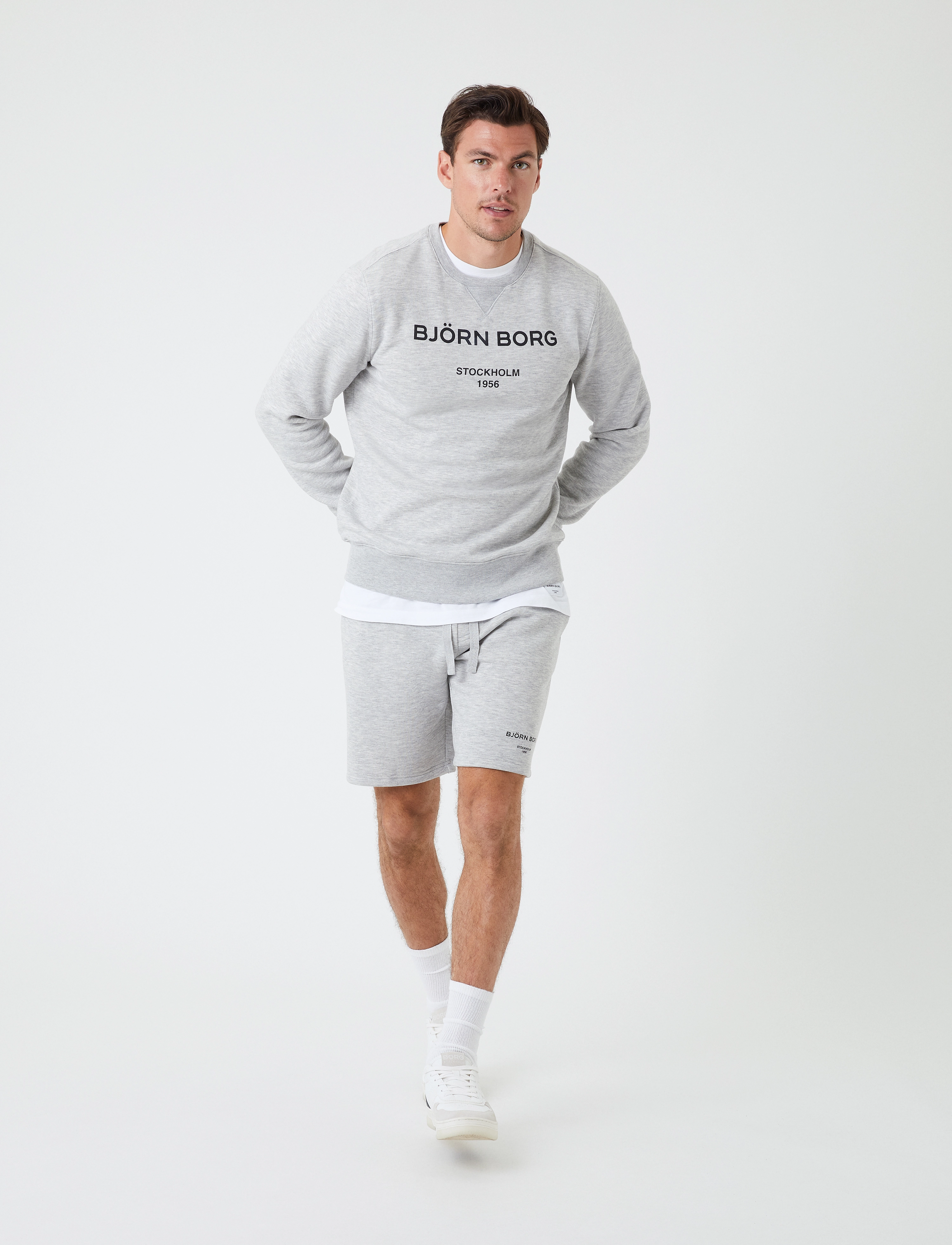 Björn Borg - BORG LOGO CREW - light grey melange - 4
