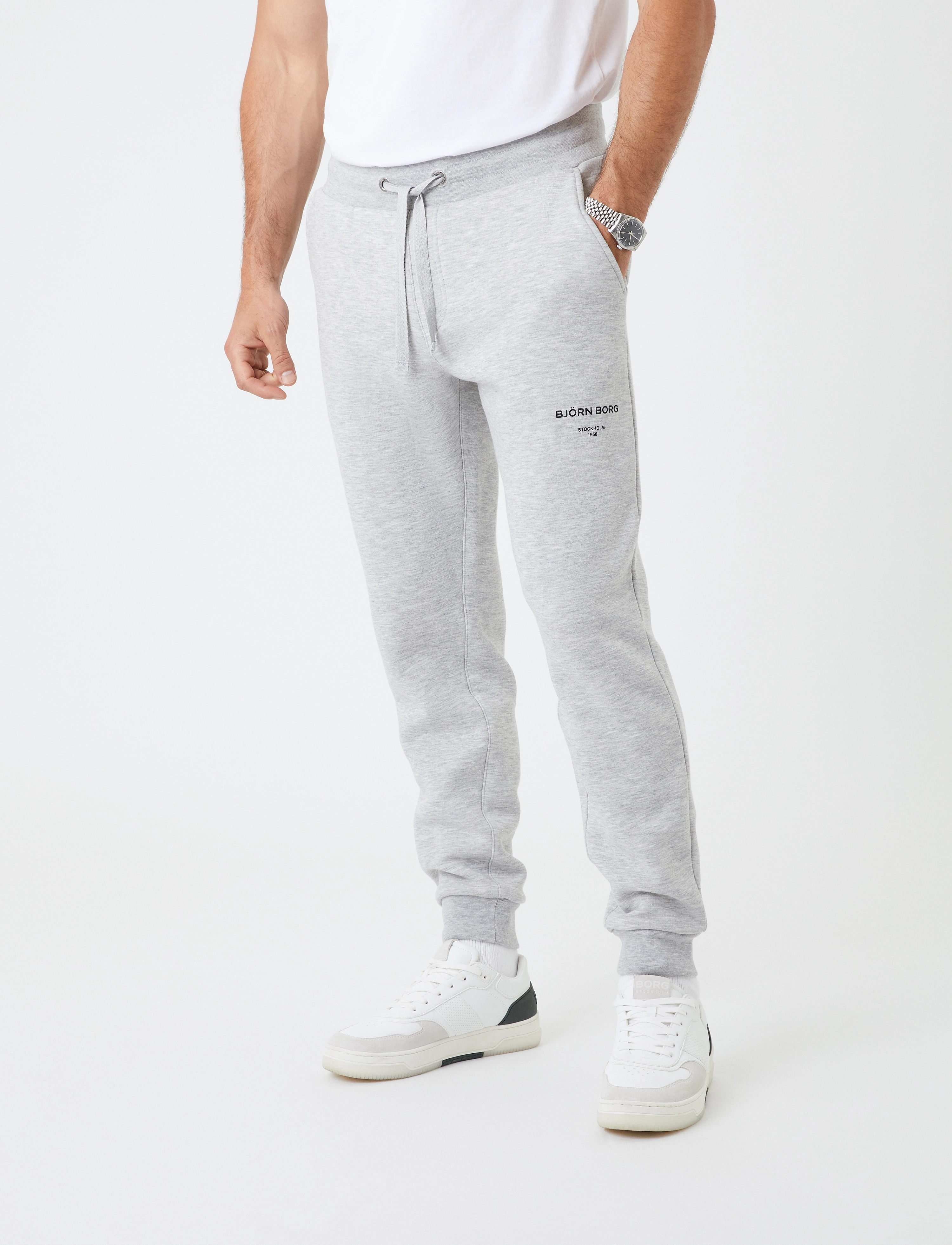 Björn Borg - BORG LOGO PANTS - light grey melange - 2