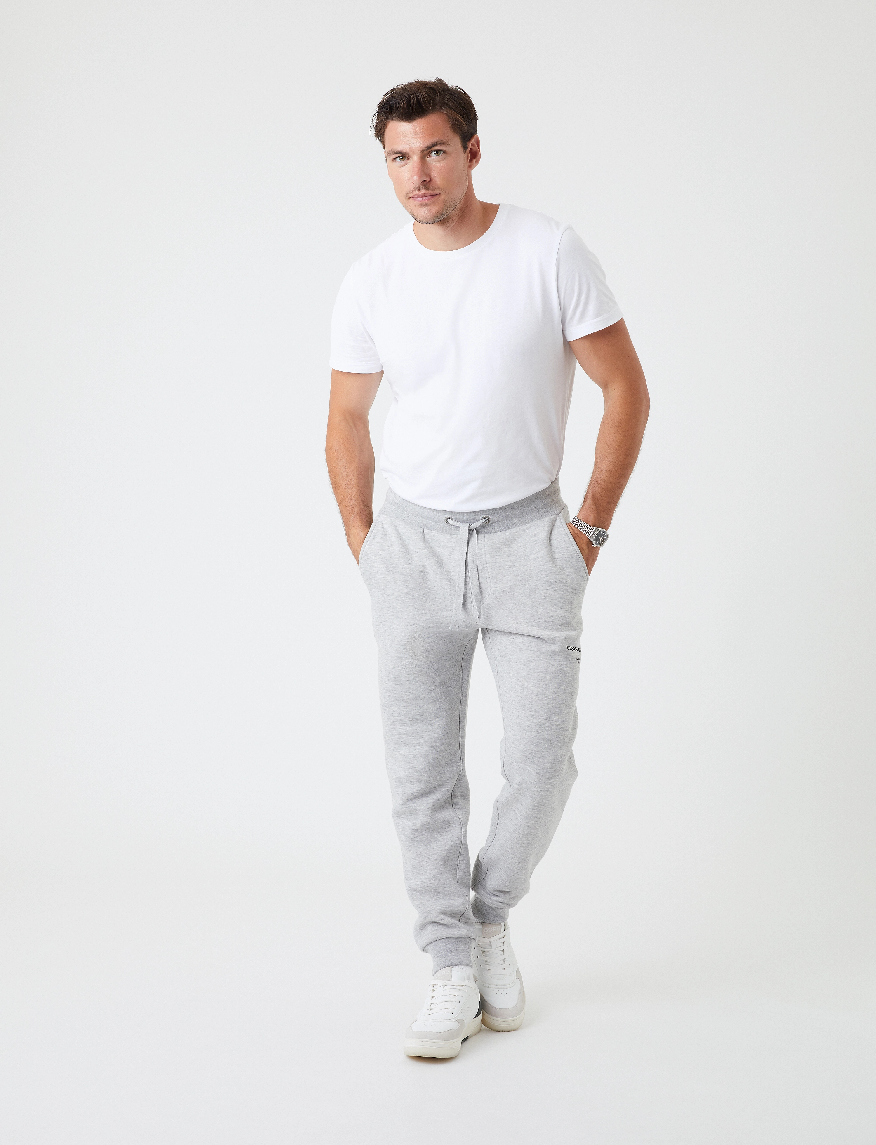 Björn Borg - BORG LOGO PANTS - light grey melange - 4