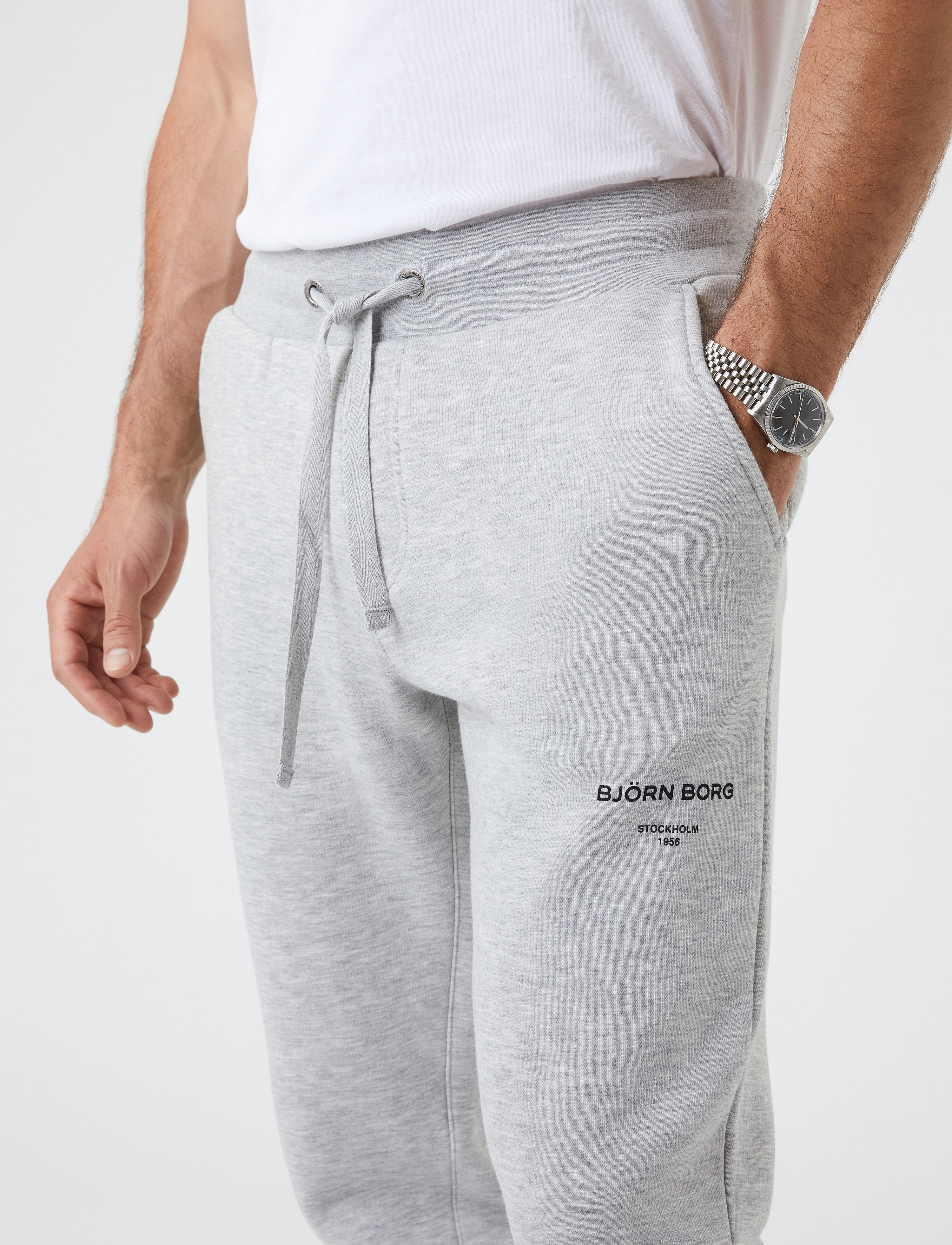 Björn Borg - BORG LOGO PANTS - light grey melange - 5