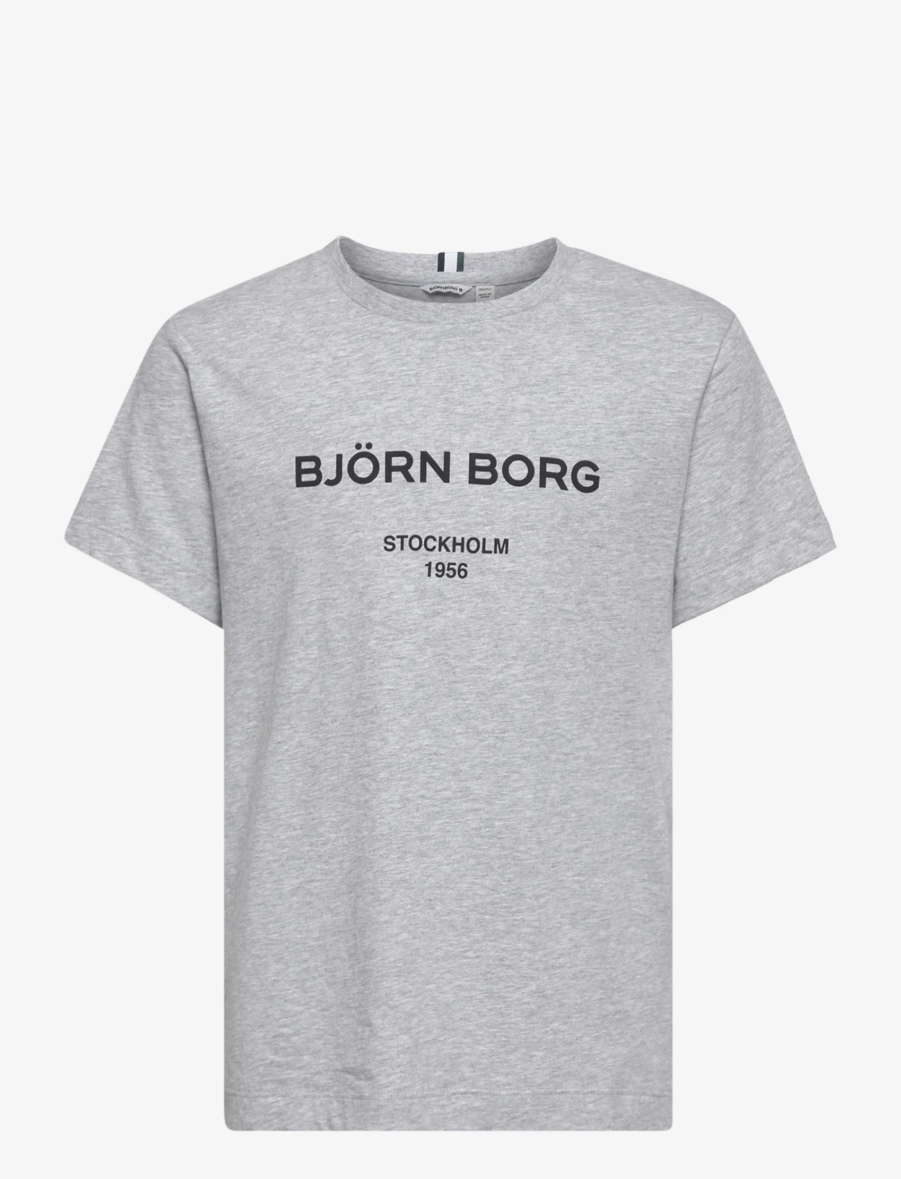 Björn Borg - BORG LOGO T-SHIRT - kortärmade t-shirts - light grey melange - 0