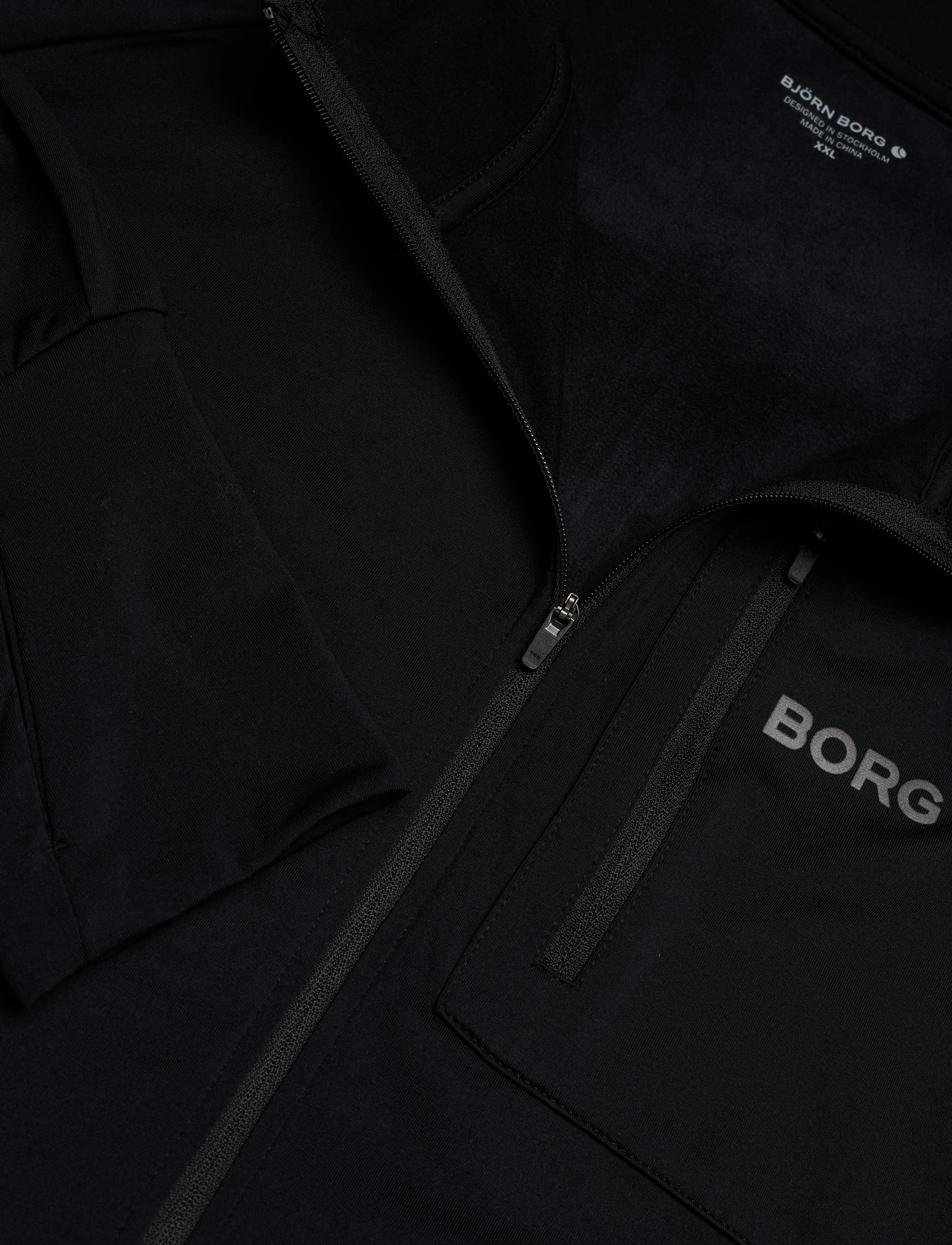 Björn Borg - BORG RUNNING MID LAYER HOOD - black beauty - 2