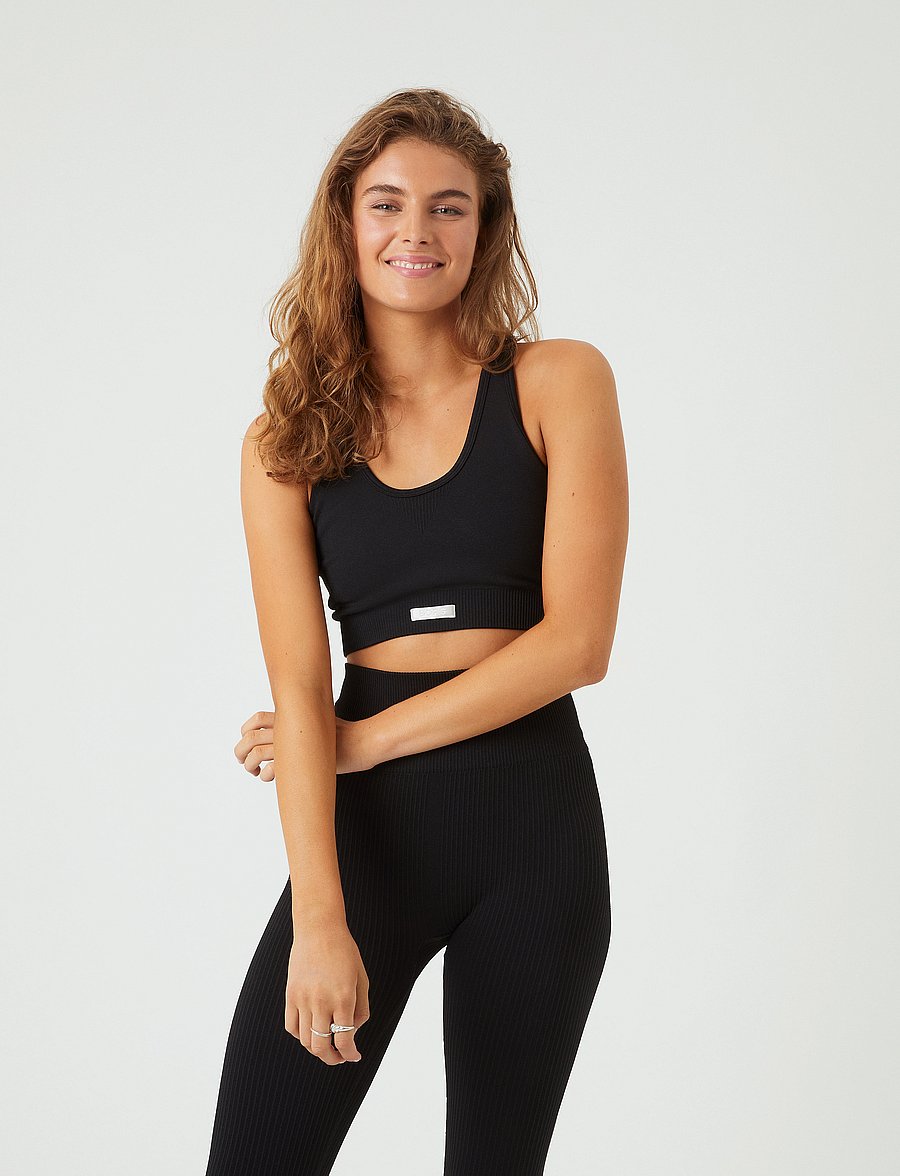 Björn Borg - STUDIO LOW SEAMLESS BRA - zems atbalsts - black beauty - 0