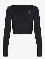 Björn Borg - ALICE SEAMLESS CROPPED LONGSLEEVE - t-shirts & topper - black beauty - 0