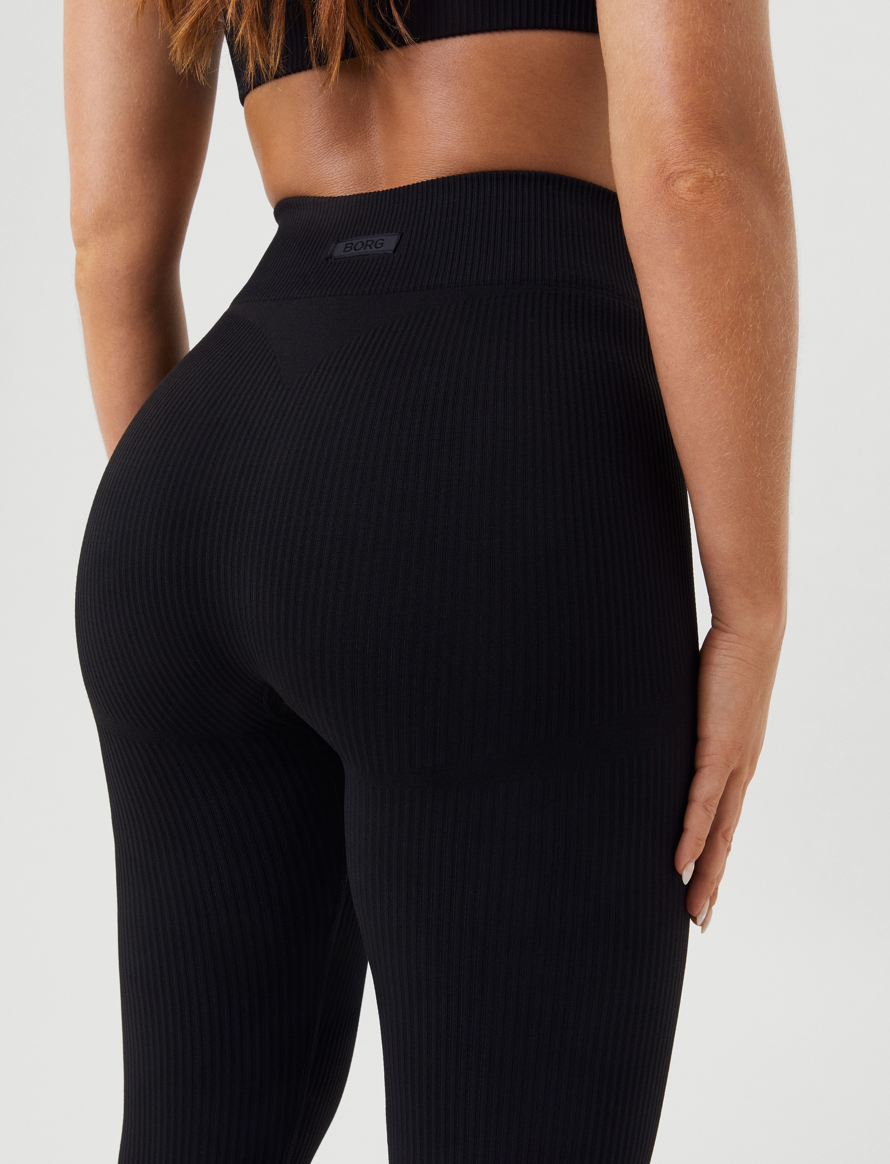 Björn Borg - ALICE SEAMLESS RIB TIGHTS - fuld længde - black beauty - 3