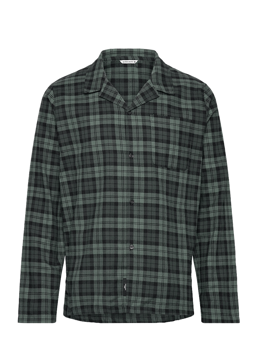 Björn Borg - CORE FLANNEL PYJAMA SHIRT - pyjama tops - bb hs check 2 - 0