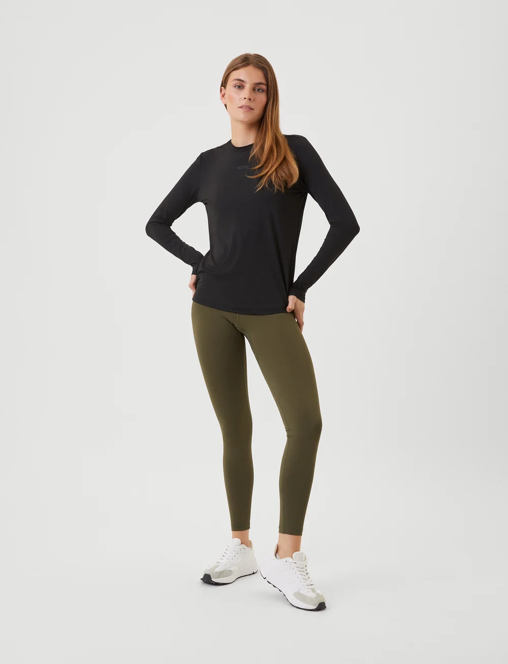 Björn Borg - BORG LONG SLEEVE T-SHIRT - långärmade tröjor - black beauty - 4