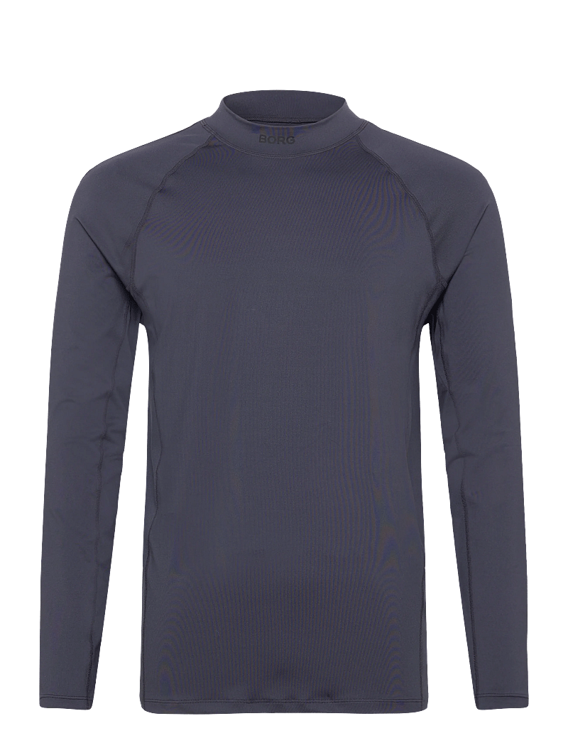Björn Borg - BORG MOCK NECK LS T-SHIRT - långärmade tröjor - odyssey gray - 0