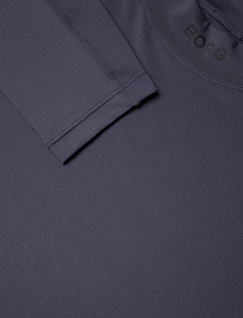 Björn Borg - BORG MOCK NECK LS T-SHIRT - långärmade tröjor - odyssey gray - 2