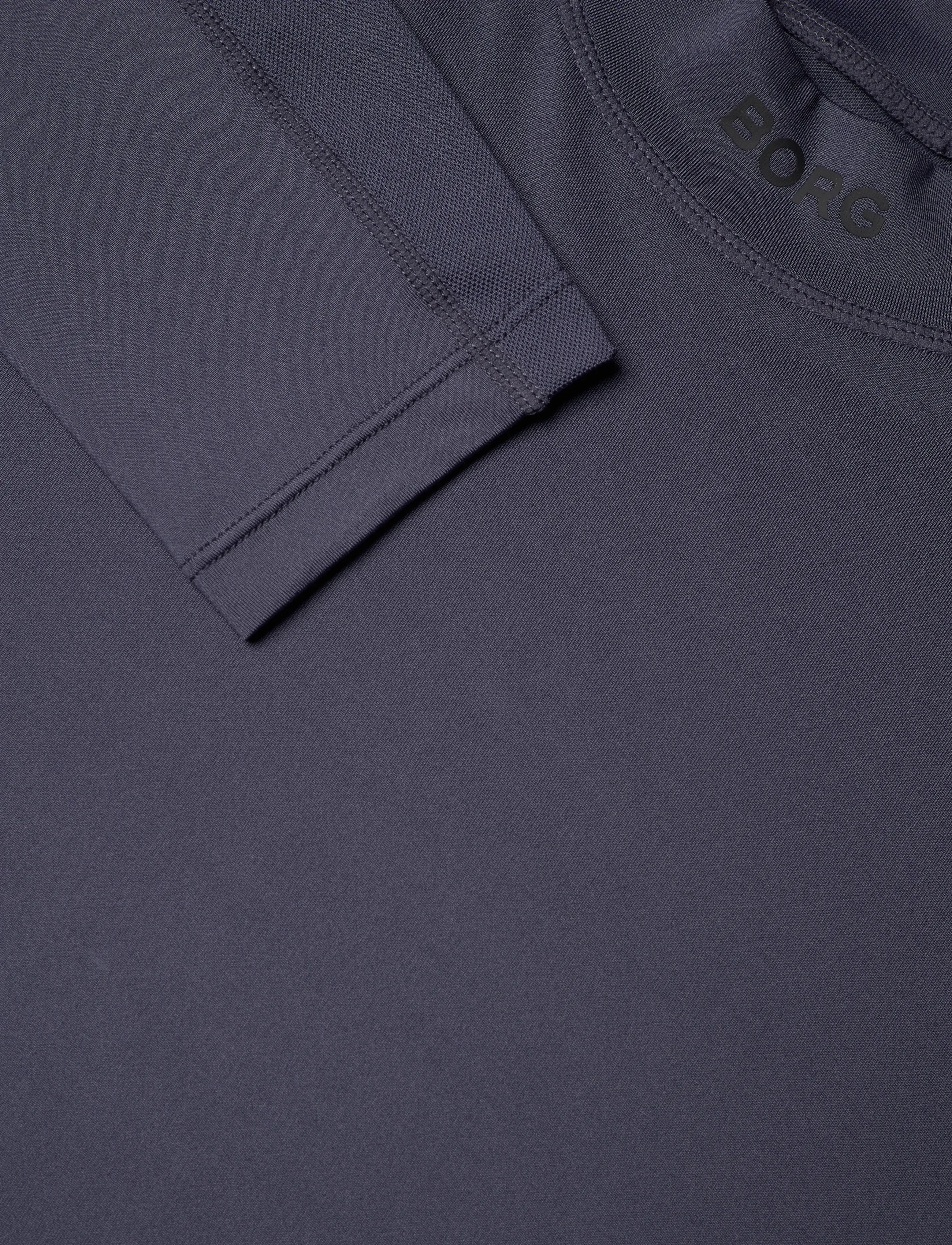 Björn Borg - BORG MOCK NECK LS T-SHIRT - langerma bolir - odyssey gray - 2