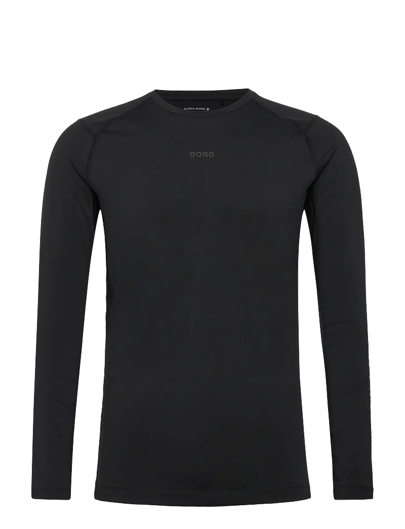 Björn Borg - BORG SOFT COMPRESSION LS T-SHIRT - longsleeved tops - black beauty - 0