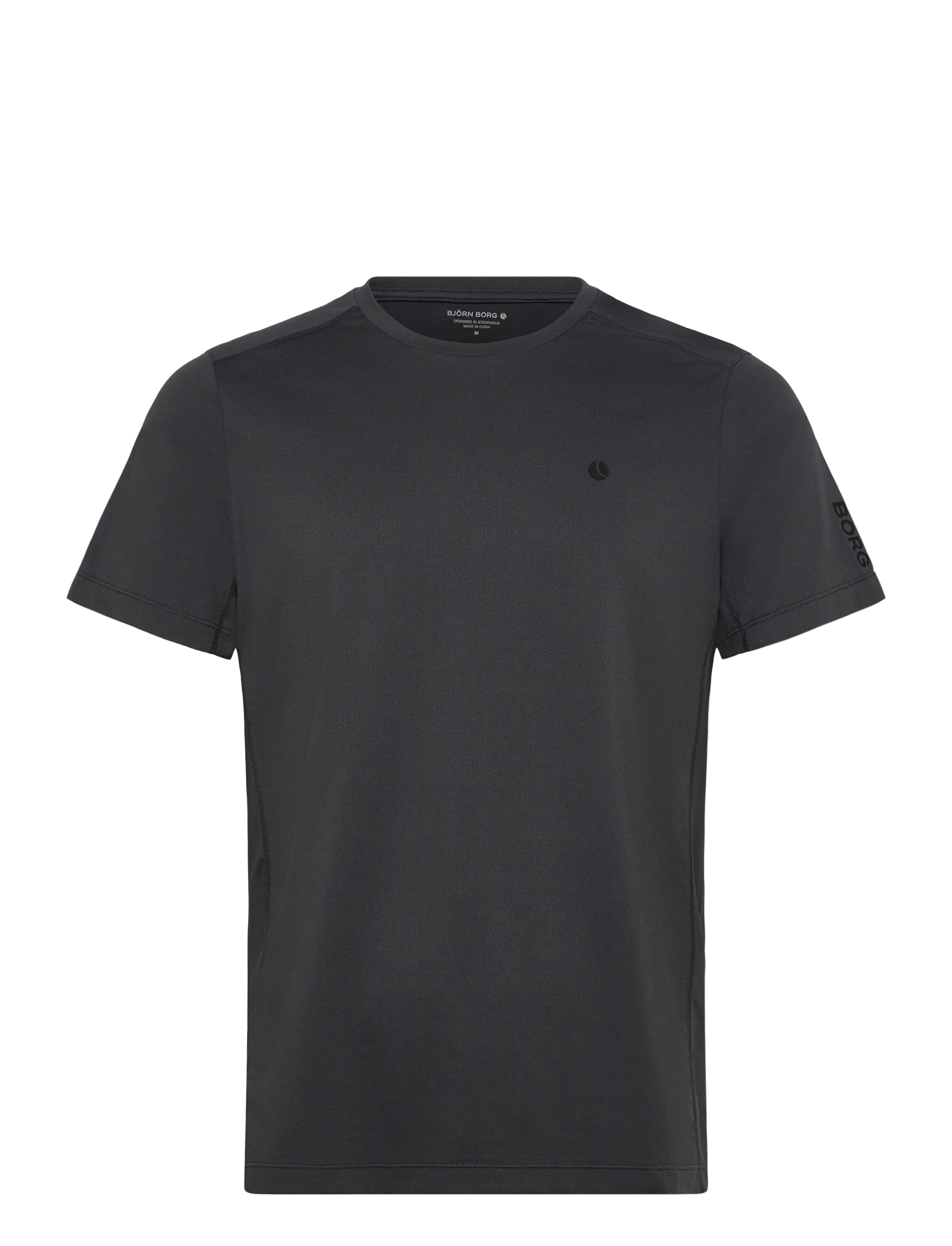 Björn Borg ACE MESH PANEL T-SHIRT - Tennis - ASPHALT / brown