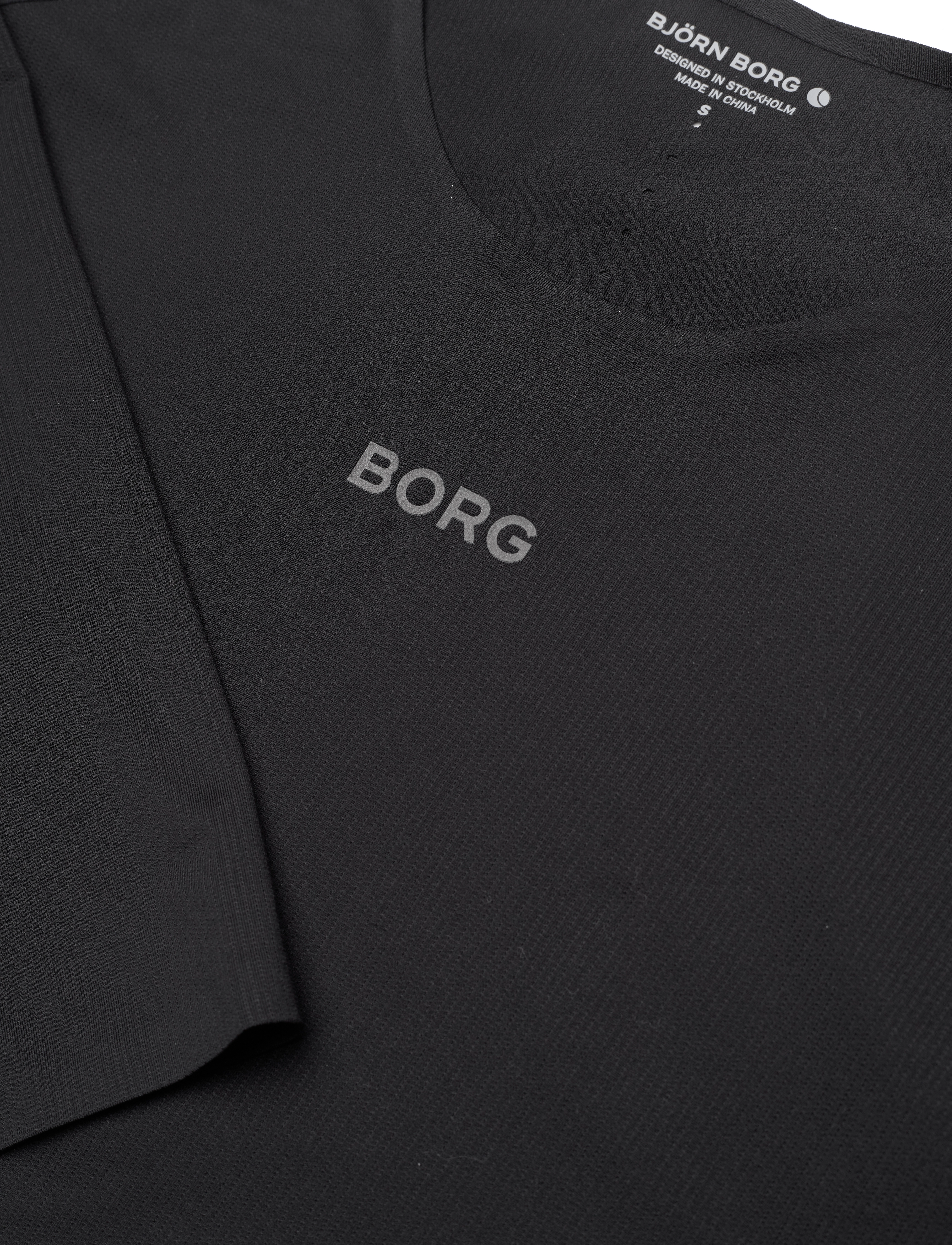 Björn Borg - BORG PERFORMANCE FEATHER LONG SLEEVE T-SHIRT - topi ar garām piedurknēm - black beauty - 2