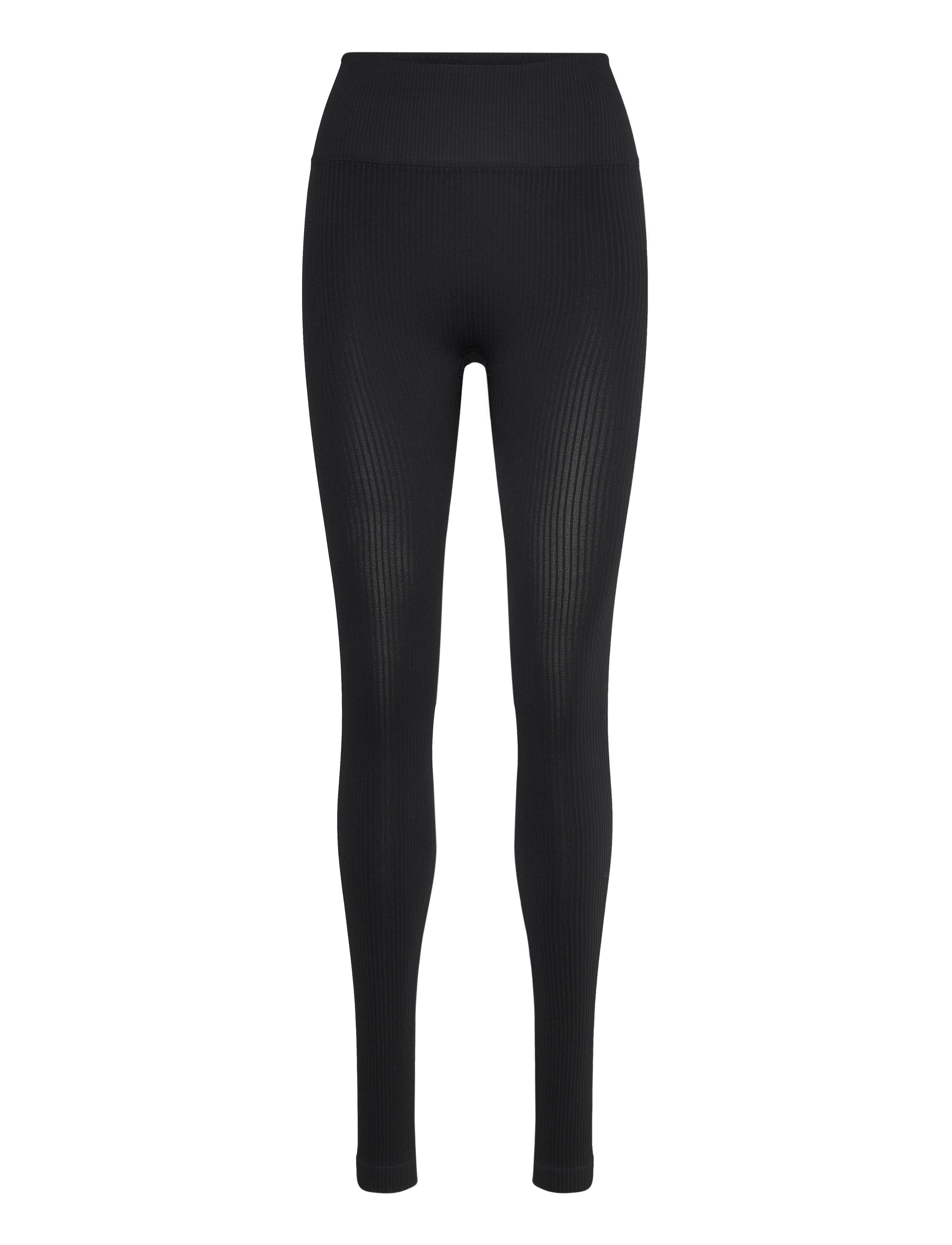 Björn Borg Studio Seamless Ribbed Tights, Kvinder, Sømløse Ribbede Højtaljede Tights, Sort, Str: M