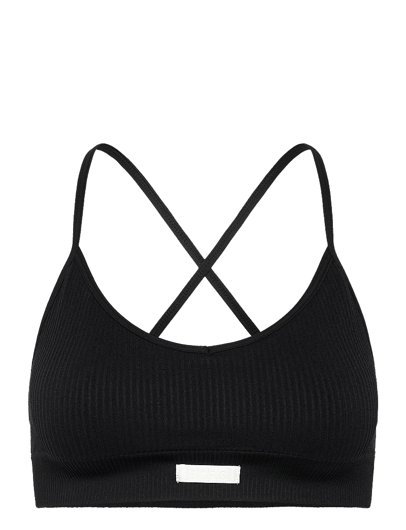 Björn Borg - STUDIO SEAMLESS RIBBED STRAP BRA - spordirinnahoidjad - black beauty - 0