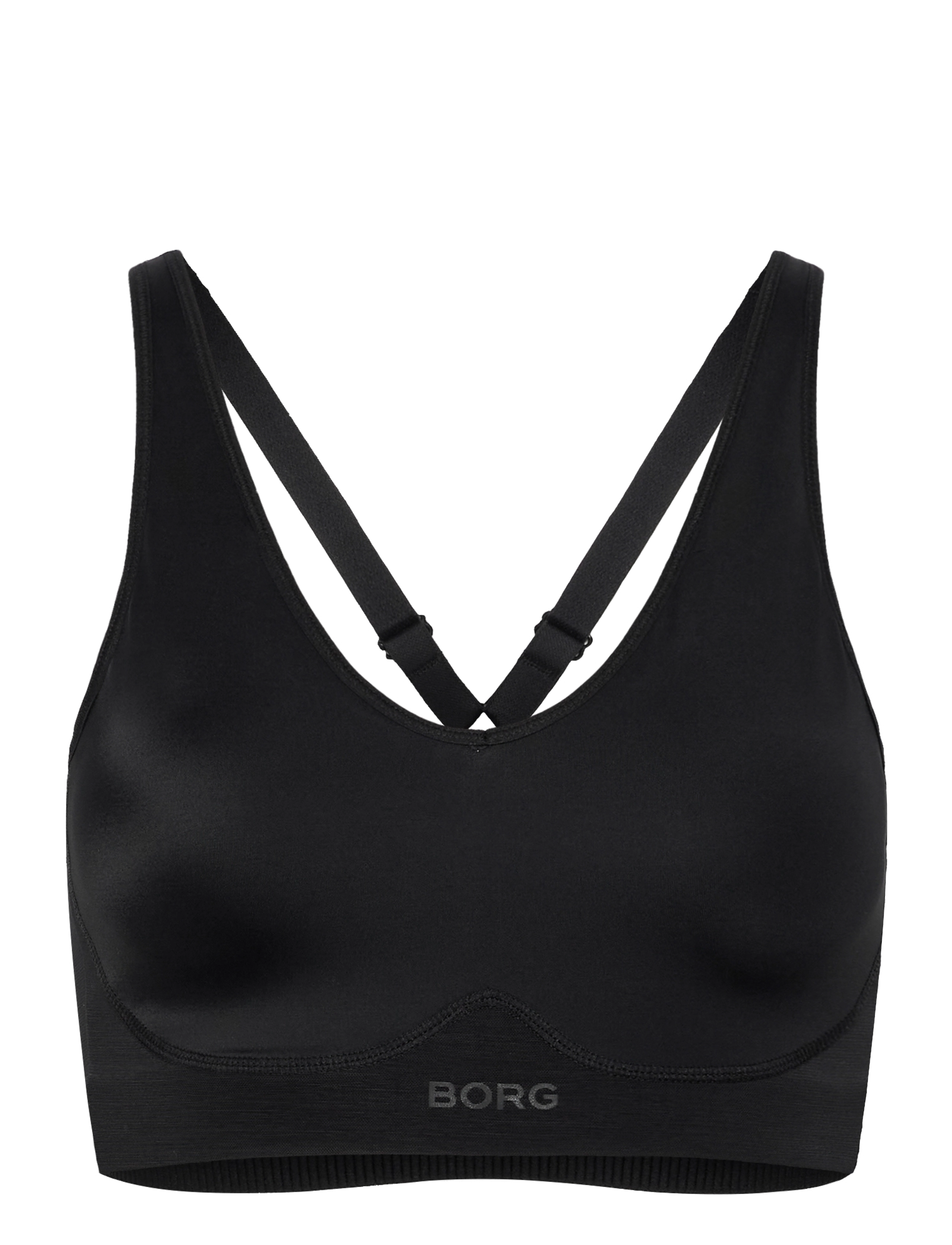 Björn Borg BORG MID V SUPPORT SPORTS BRA - Tøj - BLACK BEAUTY / black