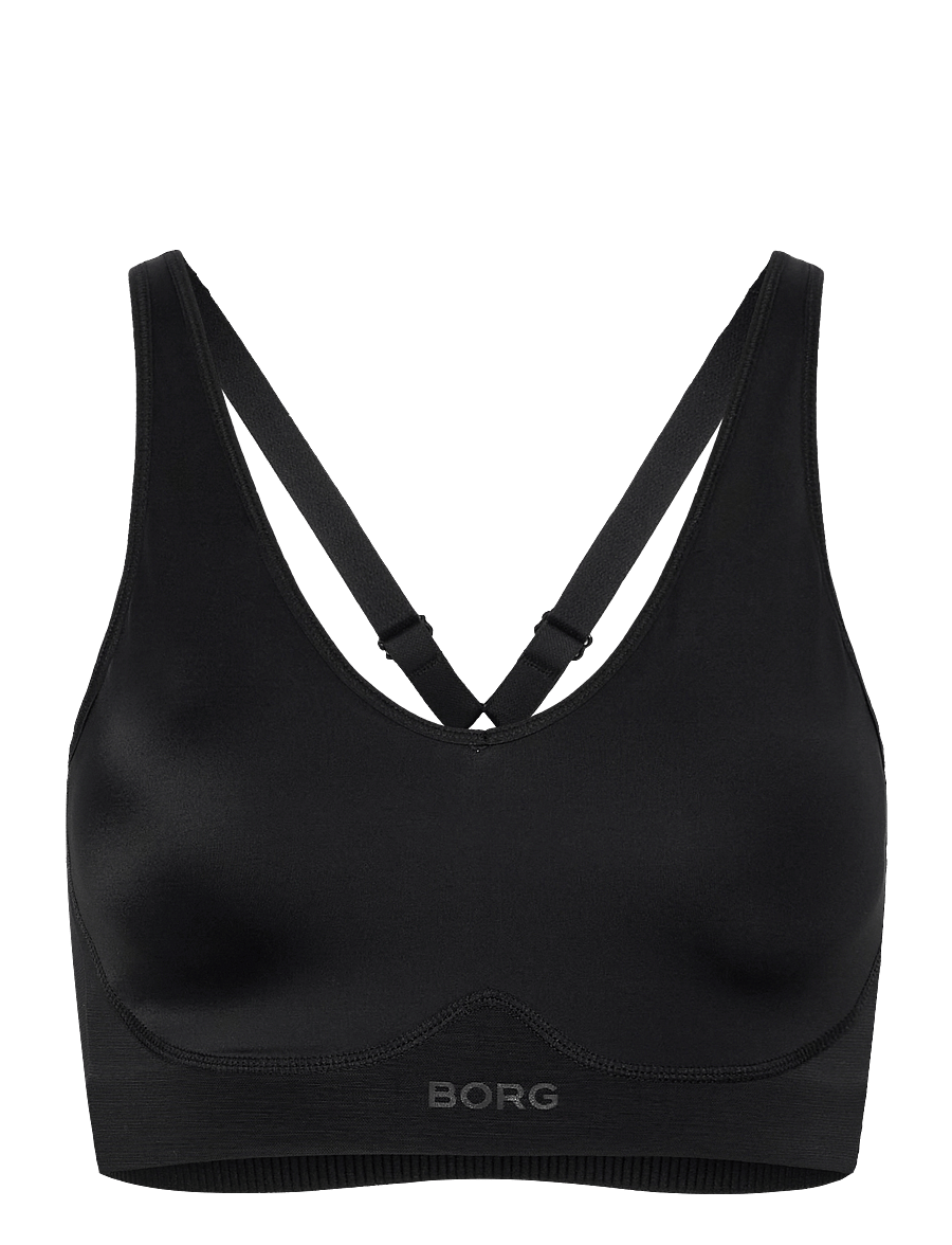 Björn Borg - BORG MID V SUPPORT SPORTS BRA - sport-bhs - black beauty - 0