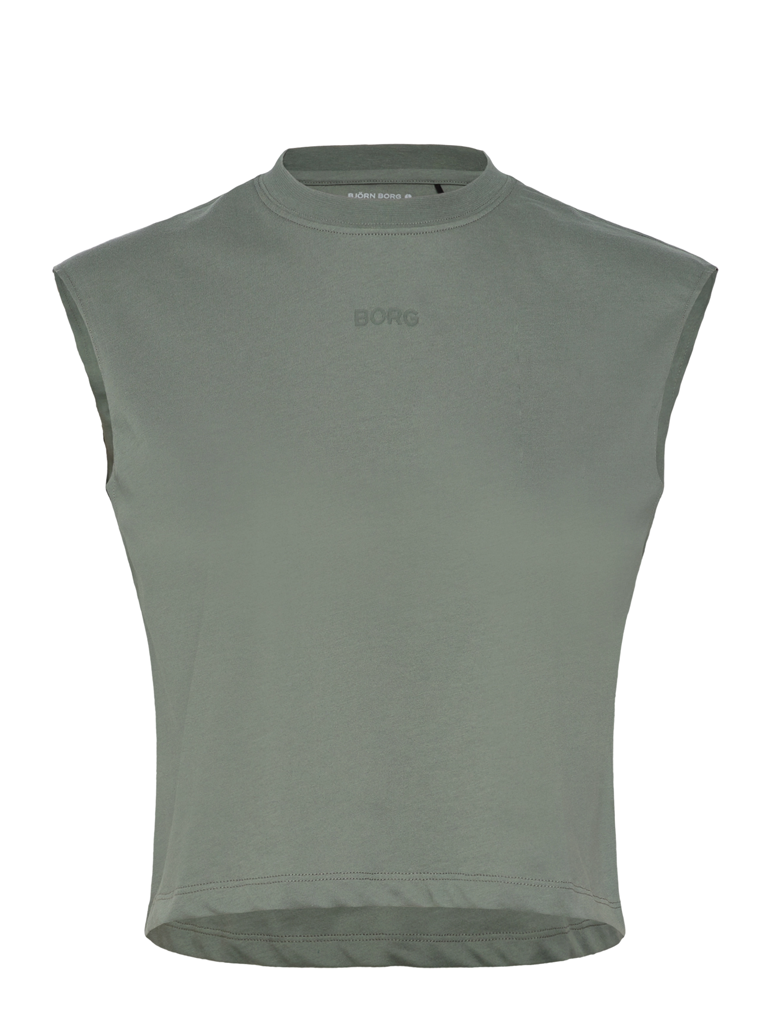 Björn Borg Borg Cropped Tank Top, Kvinder, Kort Tanktop, Kakigrøn, Str: XL