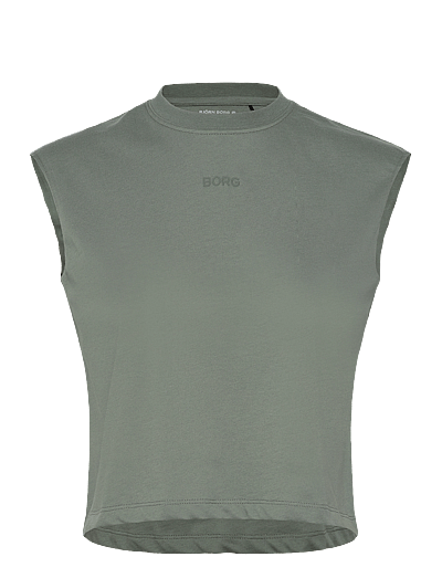 Björn Borg BORG CROPPED TANK TOP - Varrukateta topid - AGAVE GREEN / khaki/green