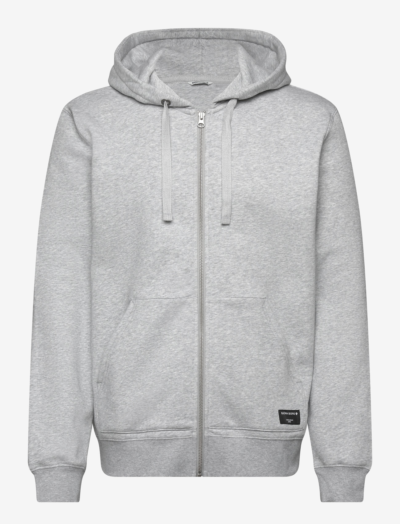 Björn Borg - CENTRE ZIP HOODIE - huvtröjor - light grey melange - 0