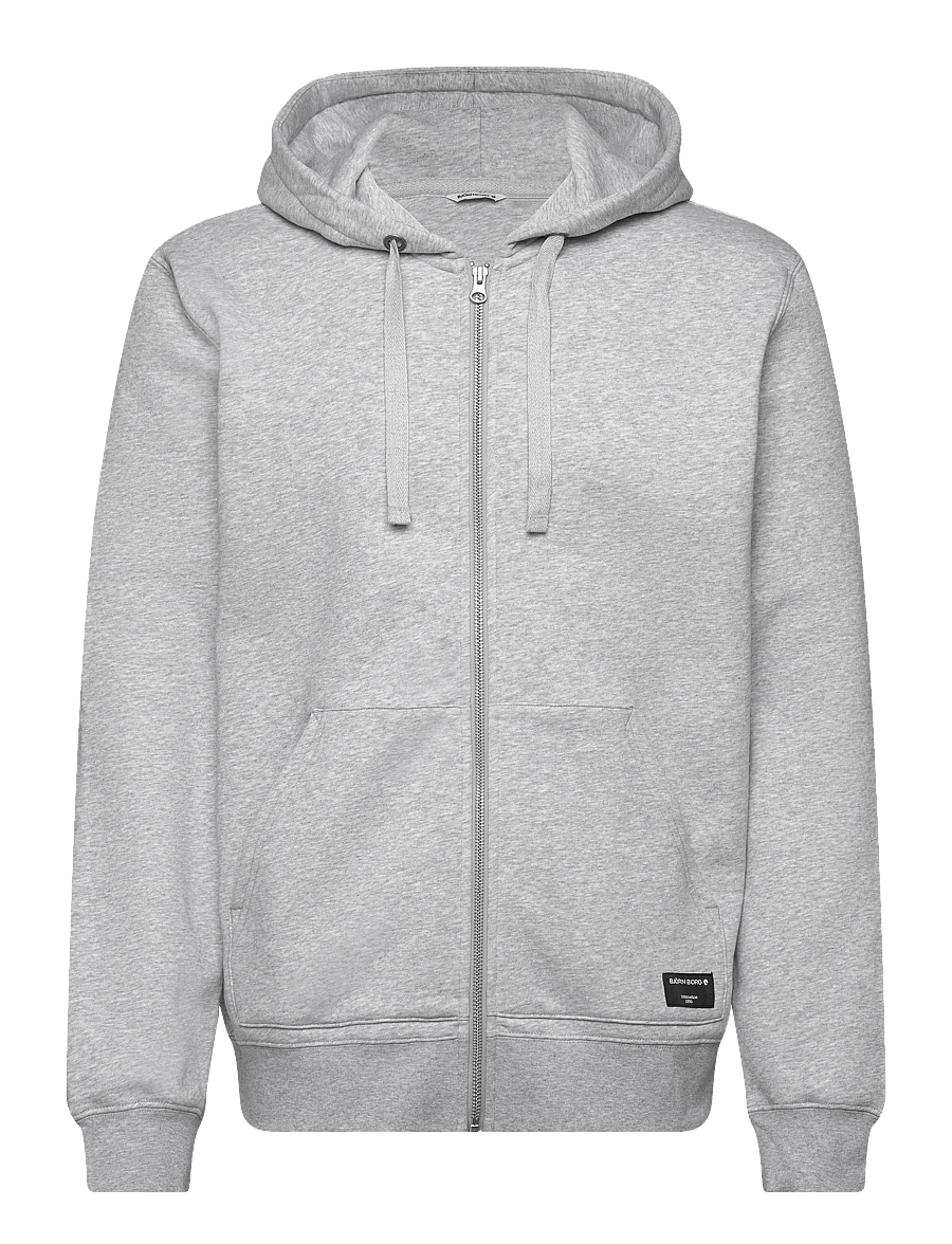 Björn Borg - CENTRE ZIP HOODIE - sporta džemperi - light grey melange - 0