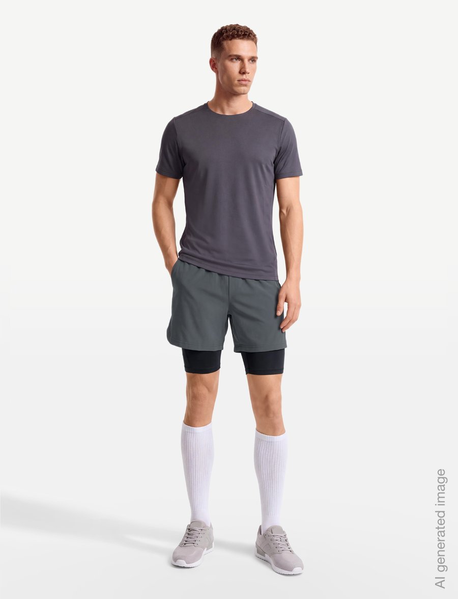 Björn Borg - BORG 2 IN 1 SHORTS - trainingsshorts - asphalt - 0