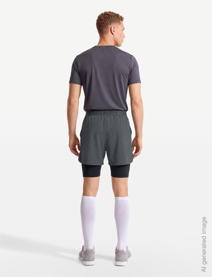 Björn Borg - BORG 2 IN 1 SHORTS - trainingsshorts - asphalt - 4