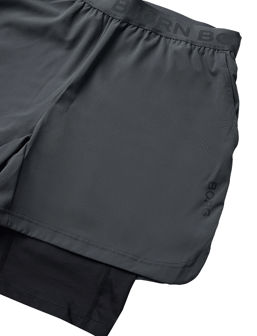 Björn Borg - BORG 2 IN 1 SHORTS - lühikesed treeningpüksid - asphalt - 2