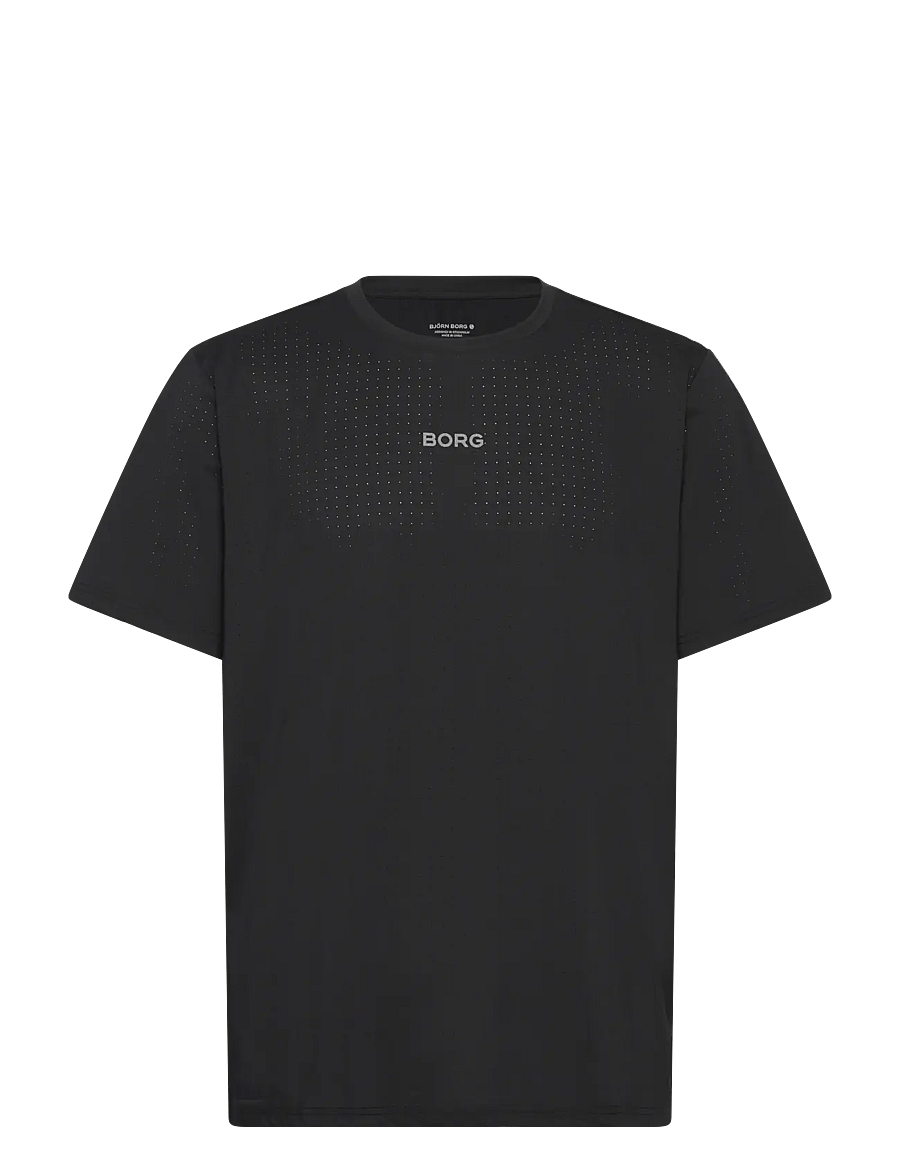 Björn Borg - BORG PERFORMANCE PERFORATED T-SHIRT - t-särgid - black beauty - 0