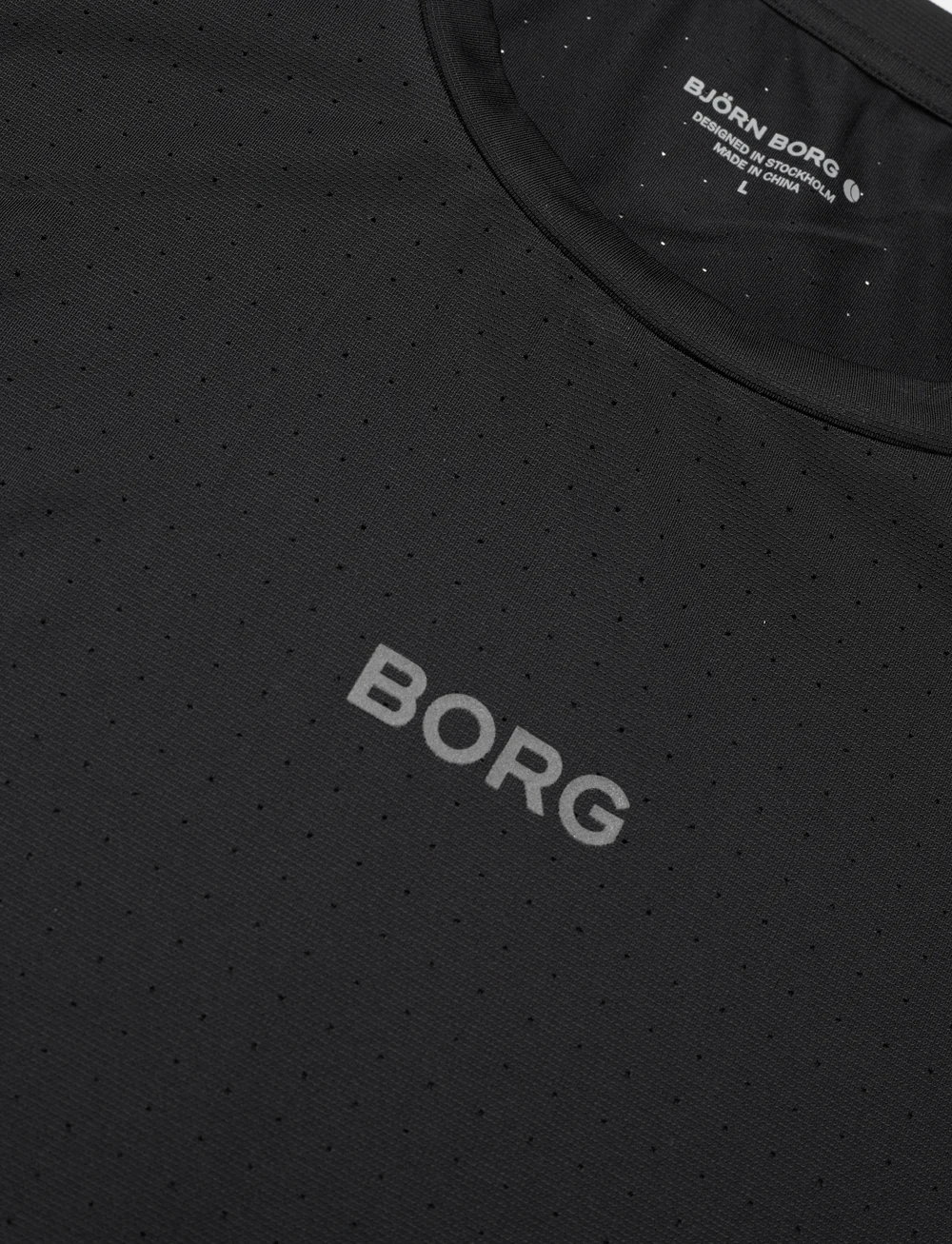 Björn Borg - BORG PERFORMANCE PERFORATED T-SHIRT - t-shirts - black beauty - 2