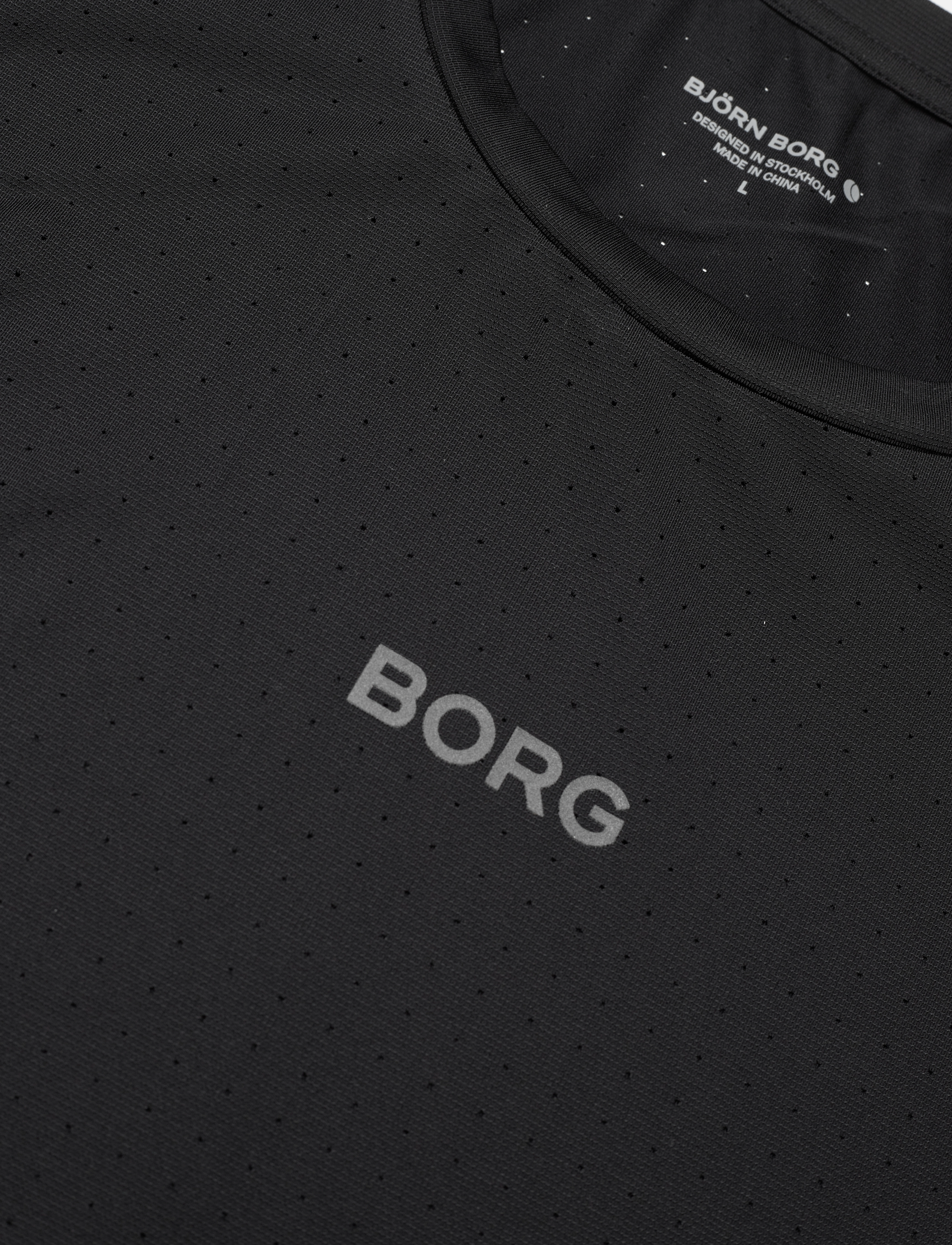 Björn Borg - BORG PERFORMANCE PERFORATED T-SHIRT - t-särgid - black beauty - 2
