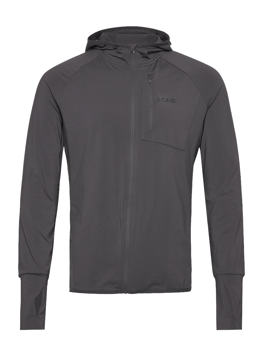Björn Borg - BORG PERFORMANCE MID LAYER HOOD - fleece og mellemlag - asphalt - 0