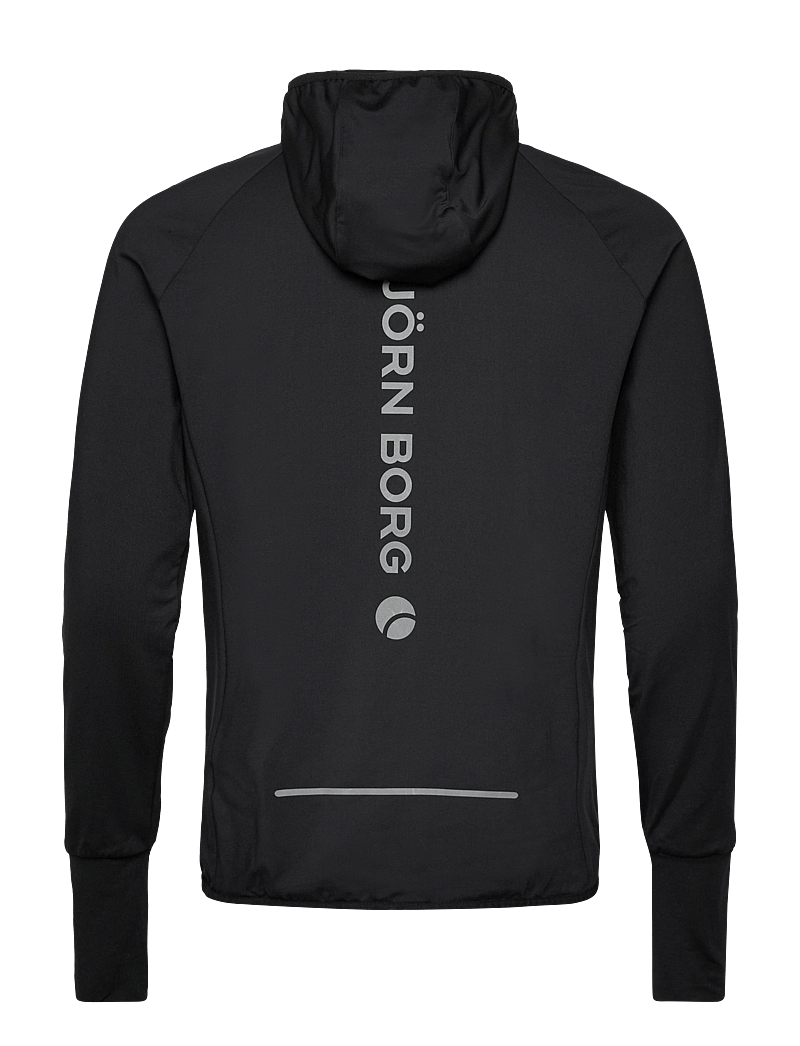 Björn Borg - BORG PERFORMANCE MID LAYER HOOD - fleece og mellemlag - black beauty - 1