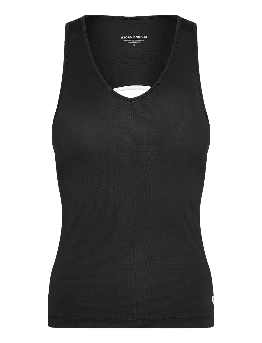 Björn Borg - ACE V NECK TANK TOP - tank tops - black beauty - 0