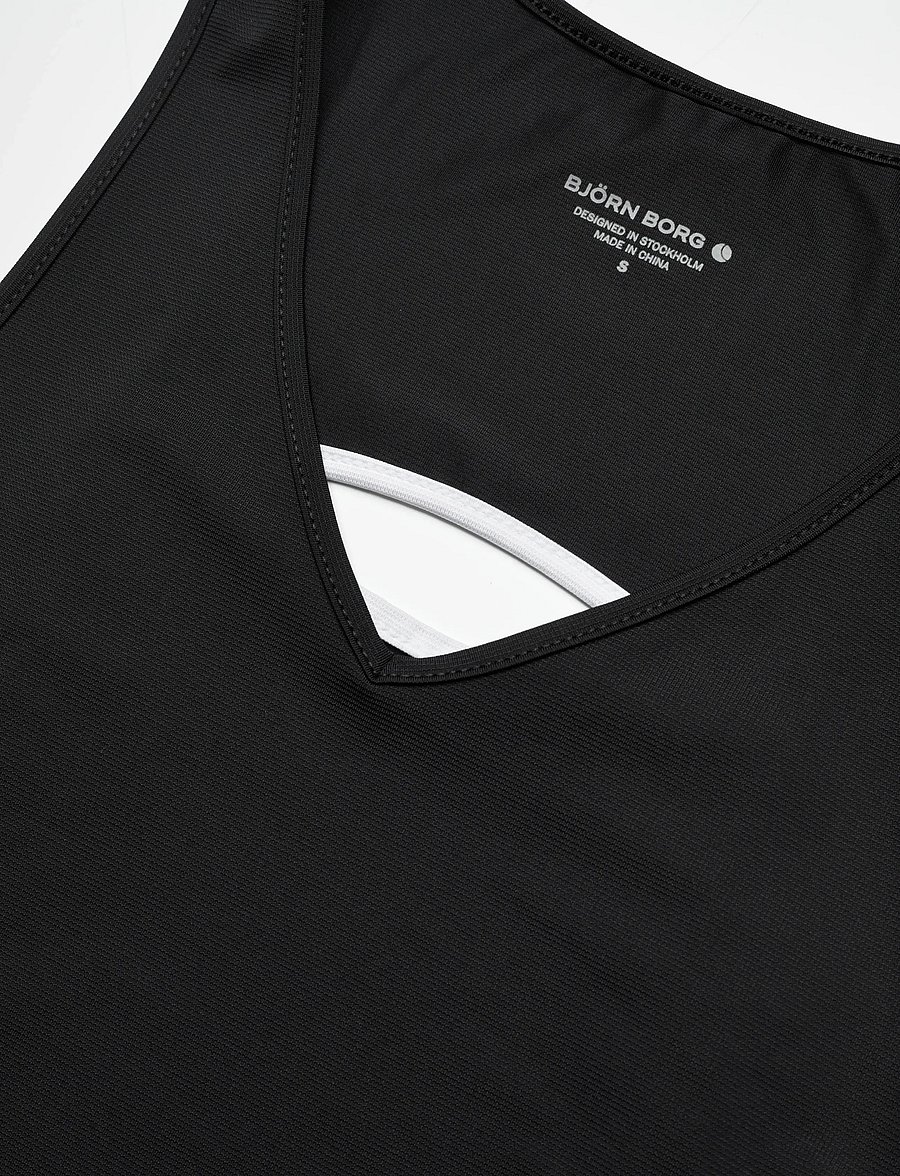 Björn Borg - ACE V NECK TANK TOP - tank tops - black beauty - 2