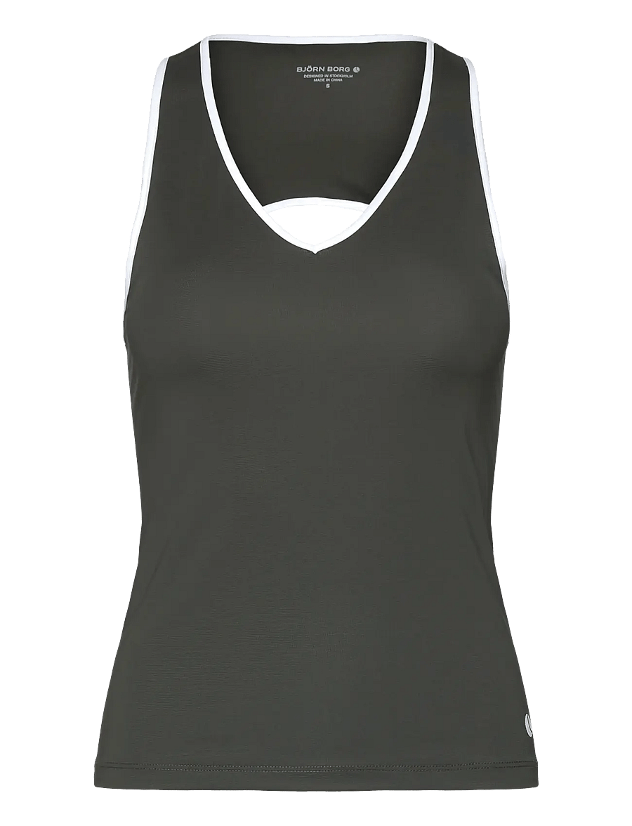 Björn Borg - ACE V NECK TANK TOP - tank tops - peat - 0