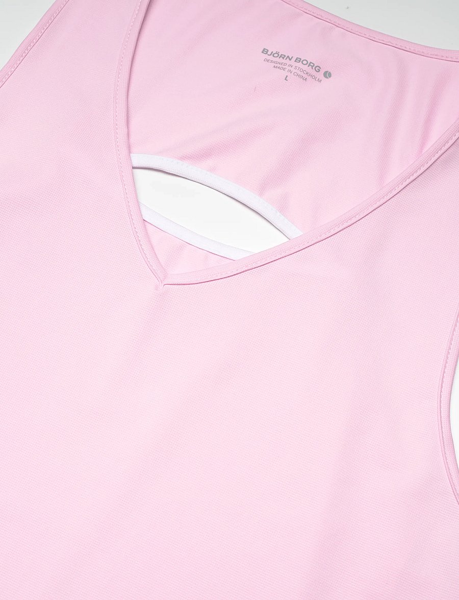 Björn Borg - ACE V NECK TANK TOP - tank tops - pink lady - 2