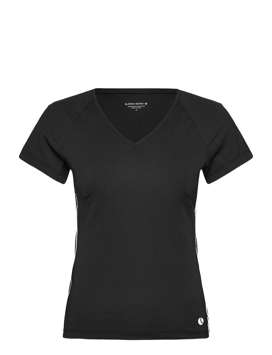 Björn Borg - ACE V-NECK T-SHIRT - t-särgid - black beauty - 0