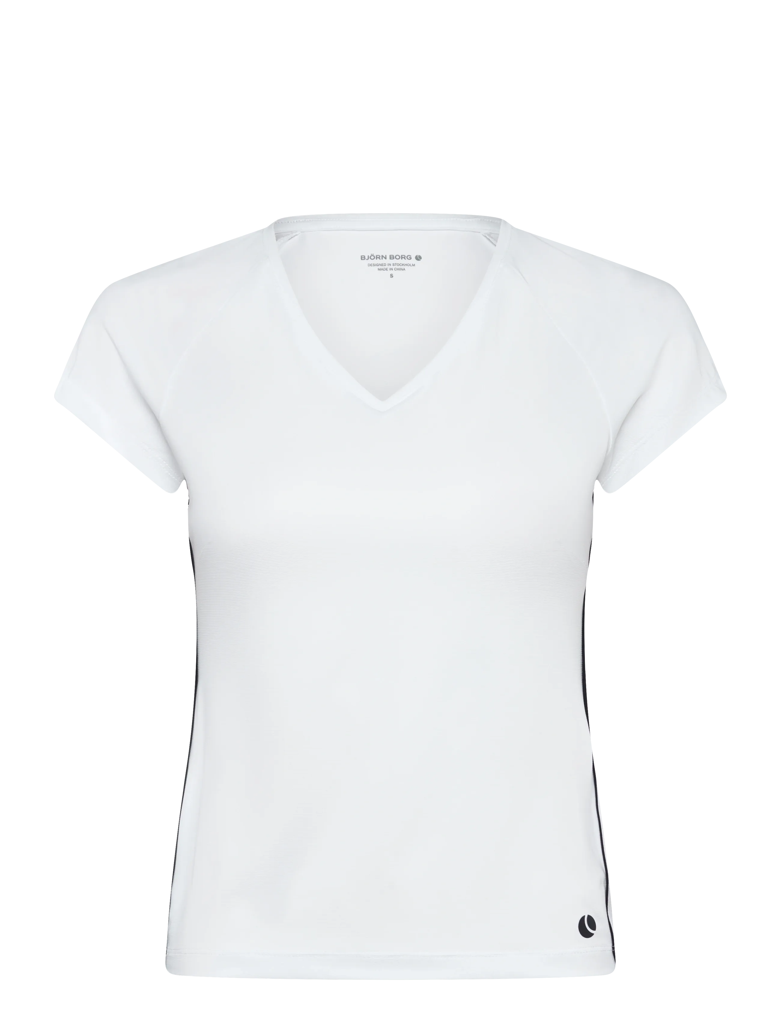 Björn Borg Ace V-Neck T-Shirt, S, Sports Oberteile & T-shirts, Weiß - Sport Frauen