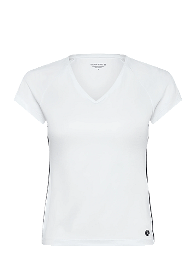 Björn Borg ACE V-NECK T-SHIRT - T-Shirts - BRILLIANT WHITE / white