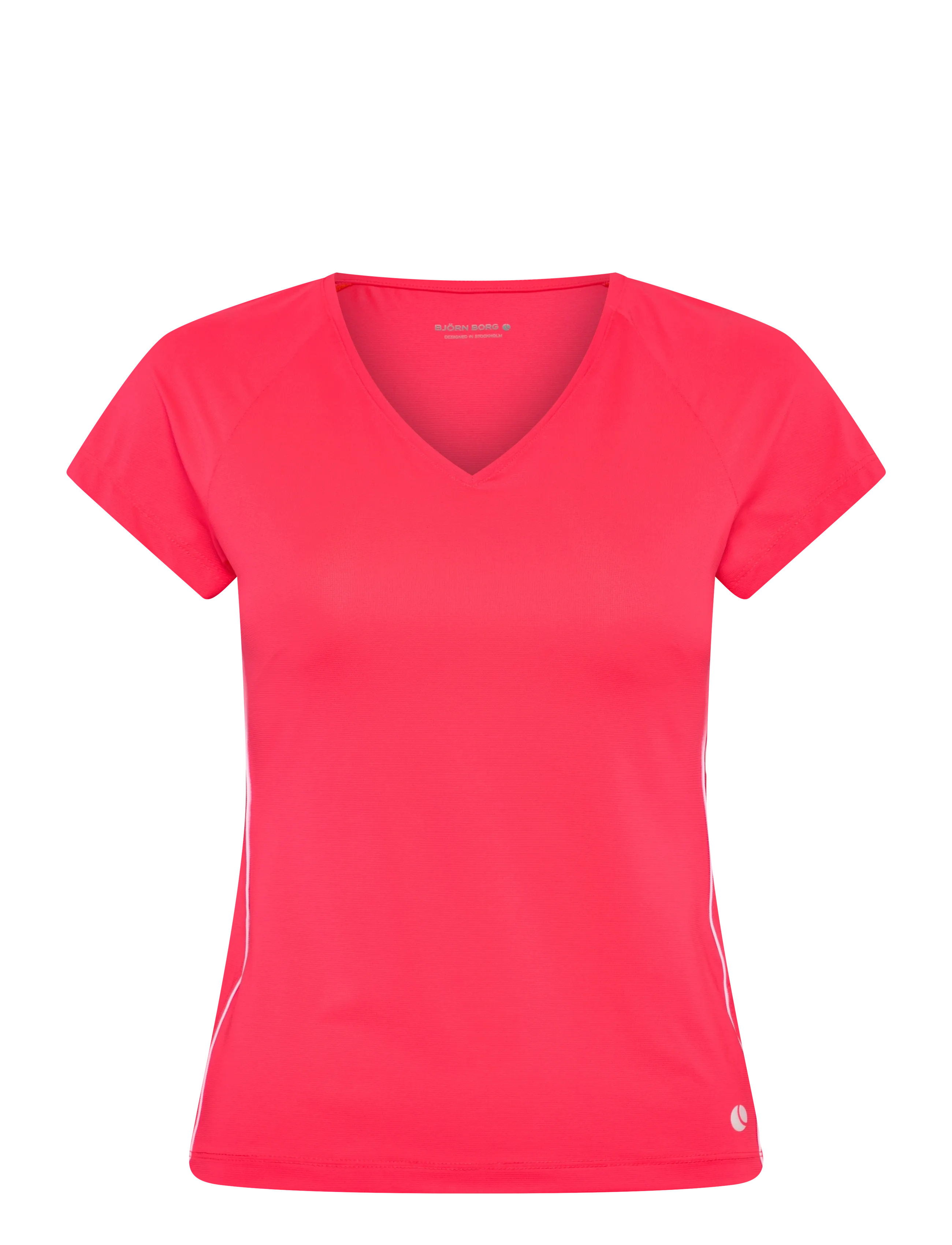 Björn Borg Ace V-Neck T-Shirt, XS, Sports Oberteile & T-shirts, Rosa - Sport Frauen