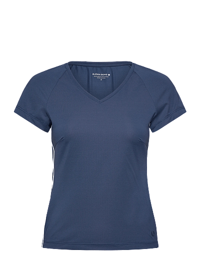 Björn Borg ACE V-NECK T-SHIRT - Toppar & T-shirts - SARGASSO SEA / navy