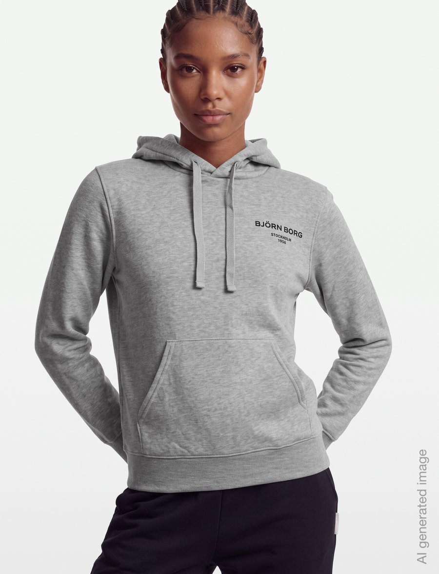 Björn Borg - BORG ESSENTIAL 1 HOODIE - sweatshirts - light grey melange - 3