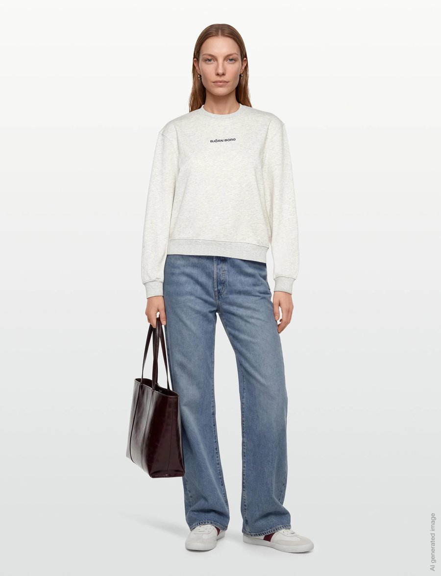 Björn Borg - BORG ESSENTIAL 4 SWEATSHIRT - sweatshirts - ultra light grey melange - 0