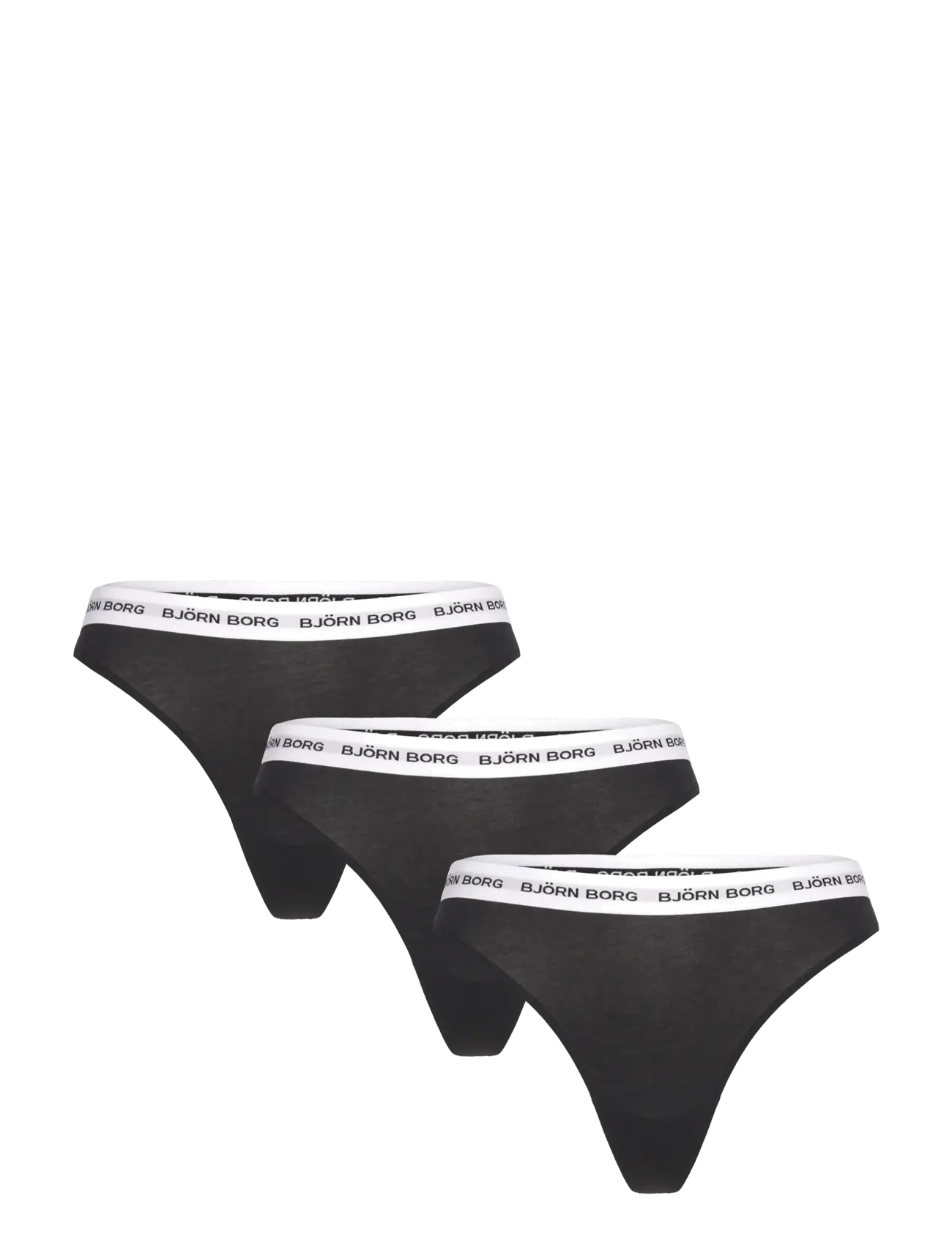 Björn Borg Logo Thong 3P, XS, Black, Sport Underwear > Sport Panties, Dame